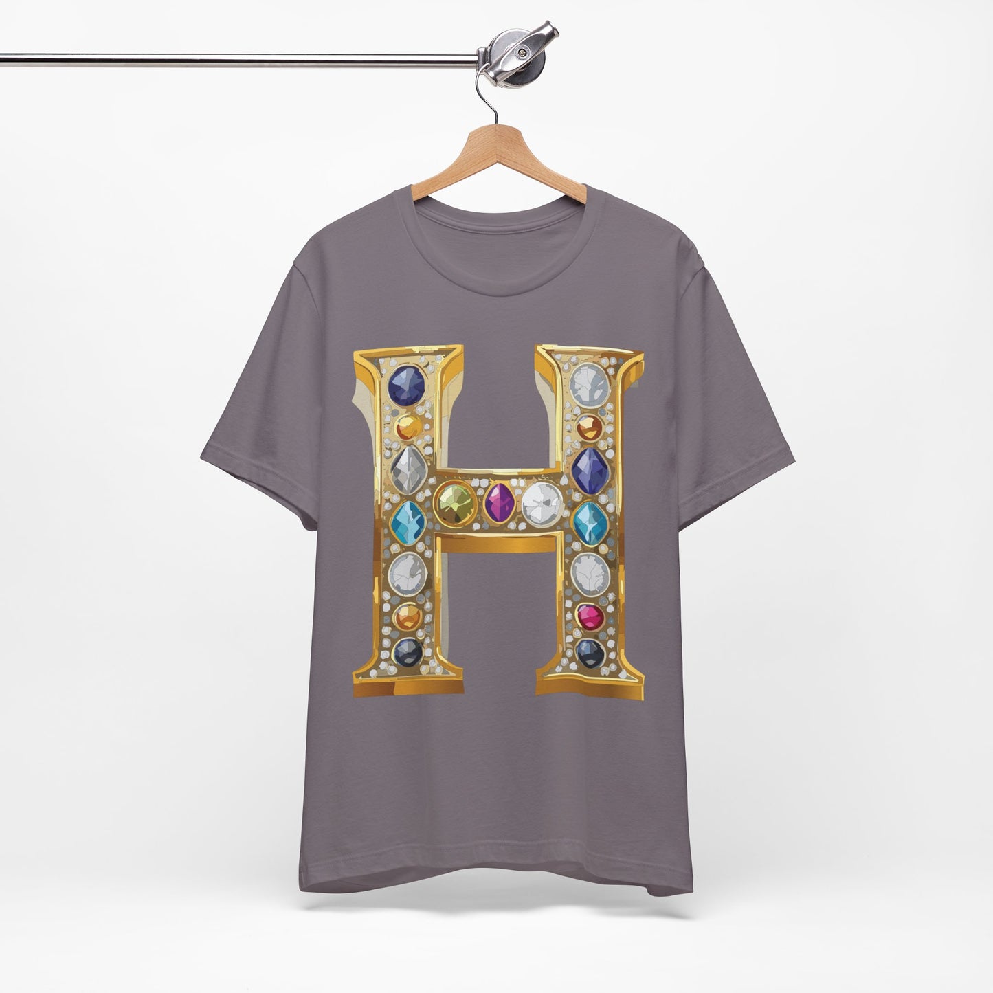 Letter Shirt, Shirt with Letters, Tee Shirt with Gold Letter, Shirt with Antique Letters