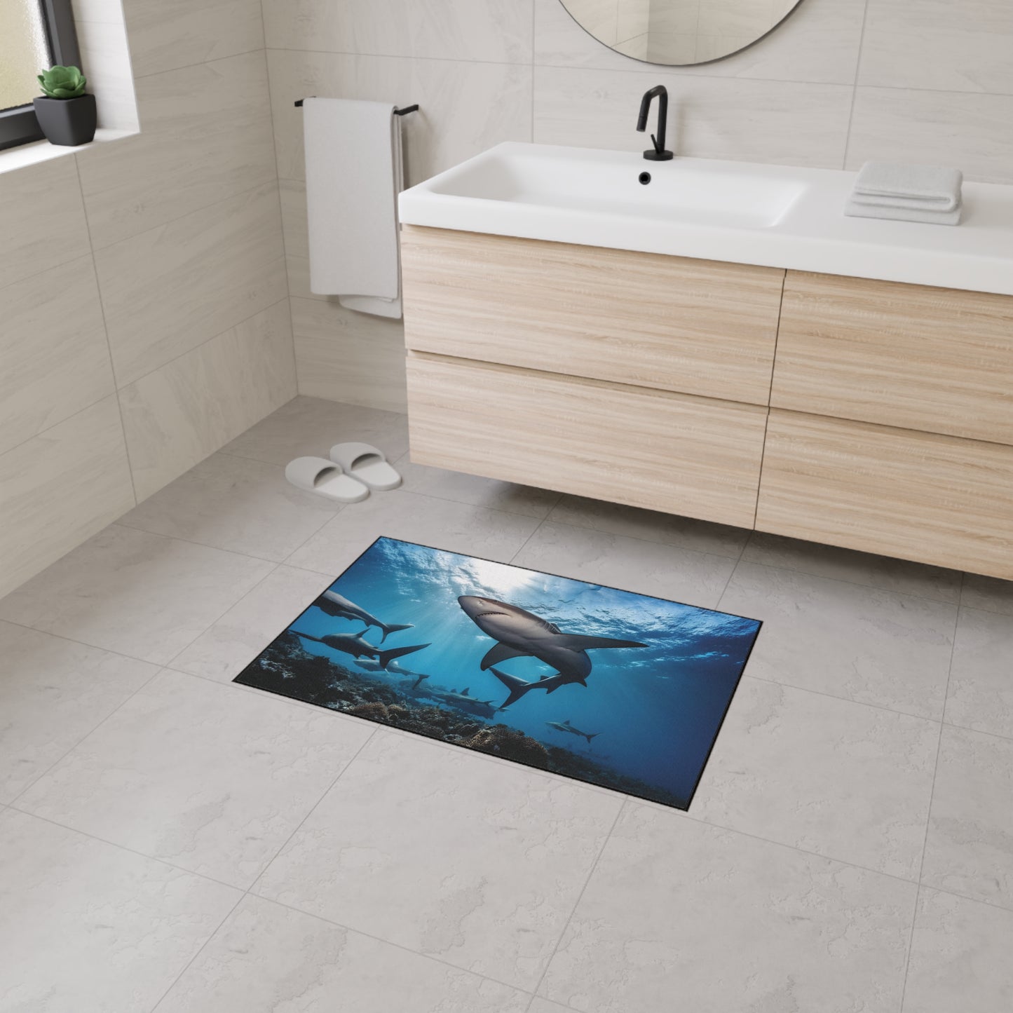 Heavy Duty Floor Mat - Deep Ocean - sharks