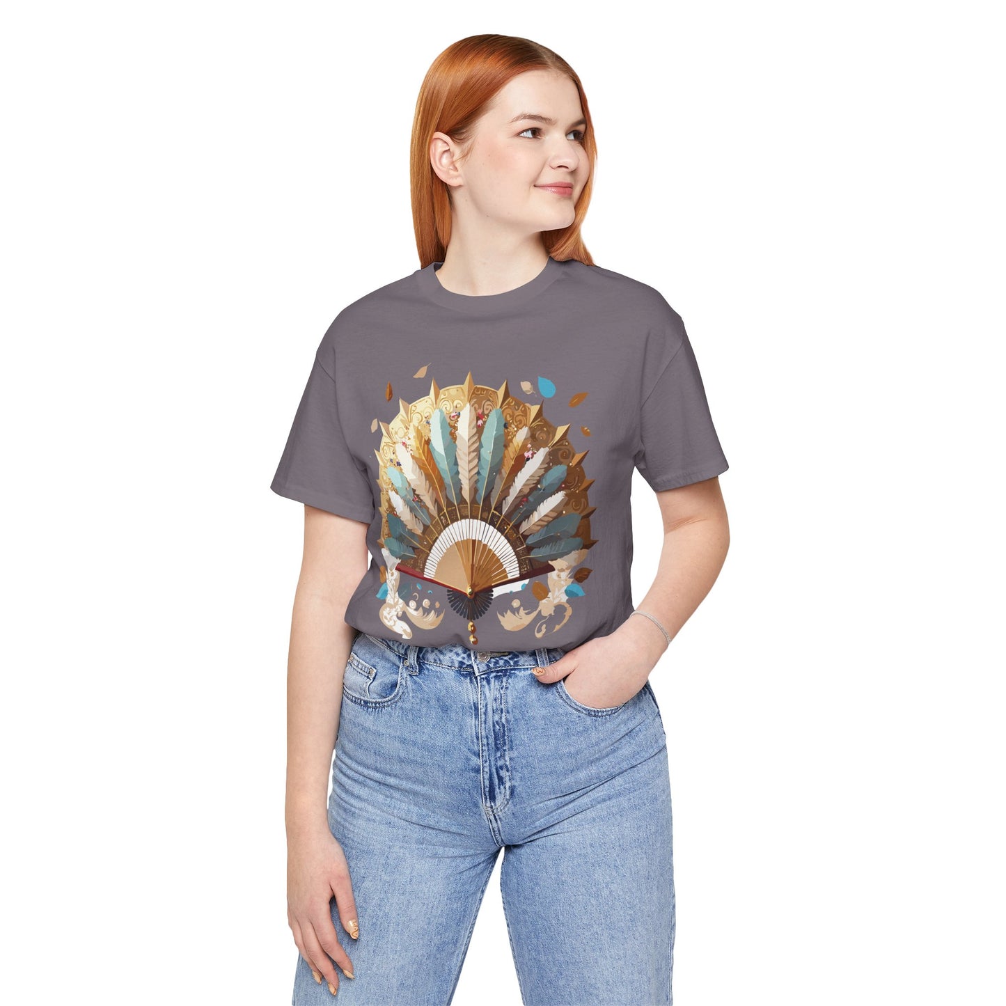 Fan shirt, Shirt with Fan, Tee Shirt with Gold Blower