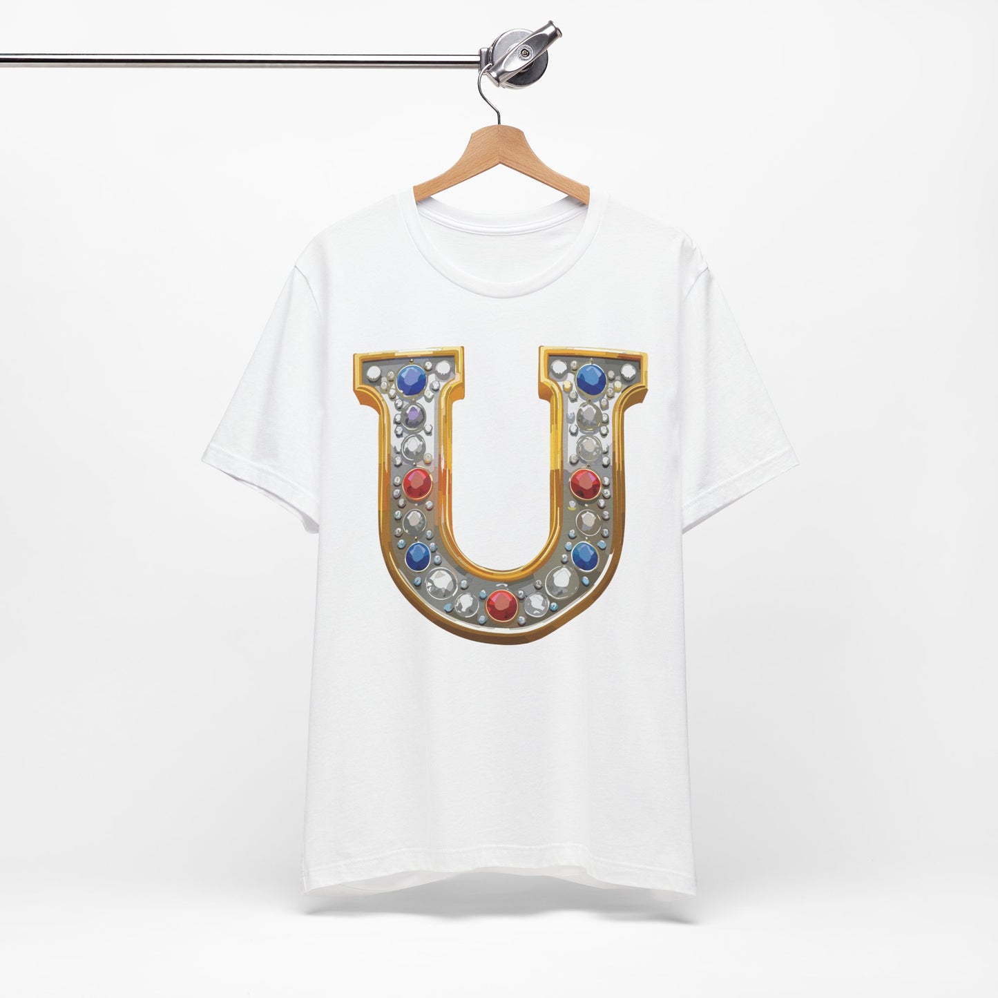 Letter Shirt, Shirt with Letters, Tee Shirt with Gold Letter, Shirt with Antique Letters
