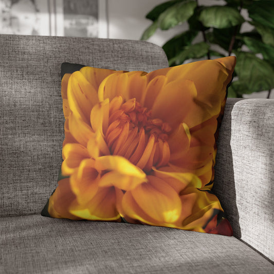 Floral Faux Suede Square Pillowcase