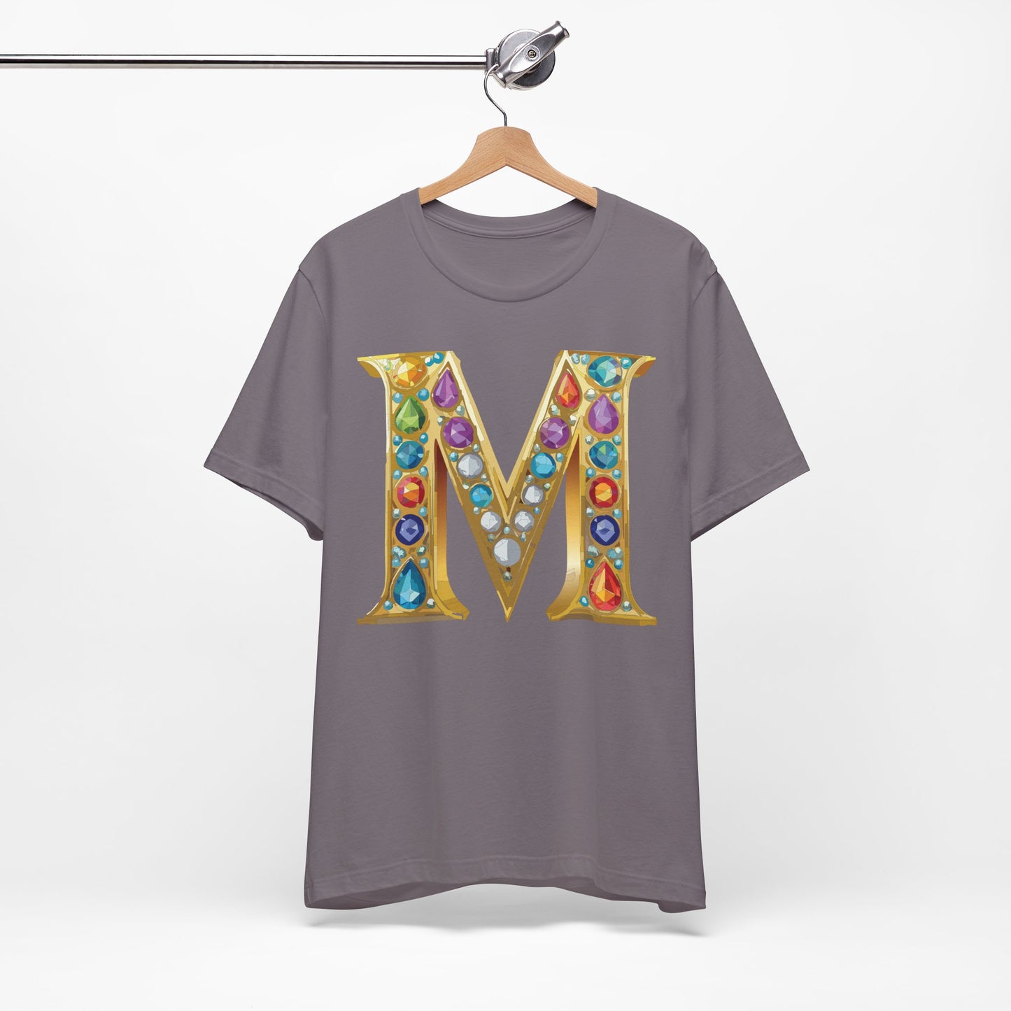 Letter Shirt, Shirt with Letters, Tee Shirt with Gold Letter, Shirt with Antique Letters