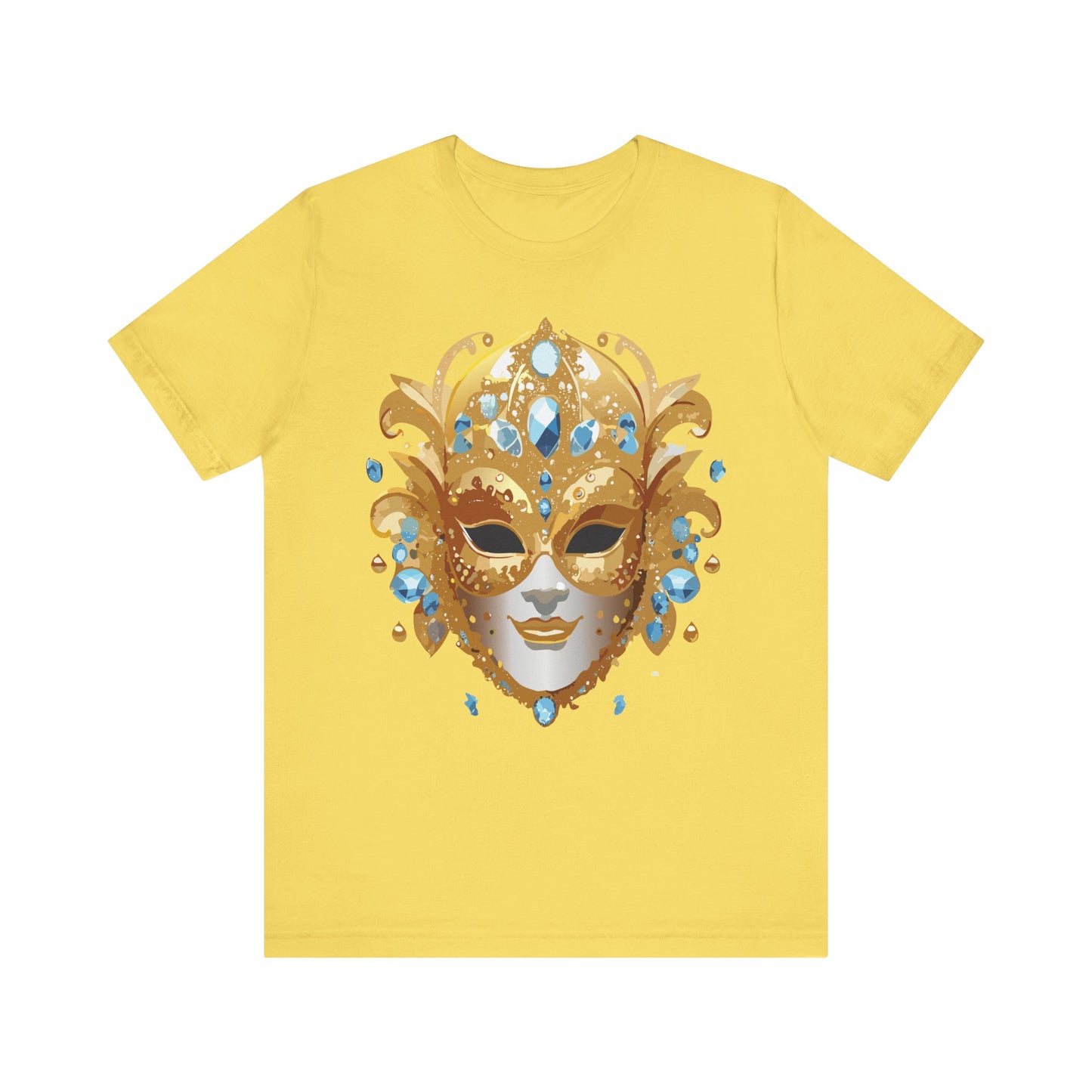 Mask Shirt, Shirt with Mask, Tee Shirt with Gold Face