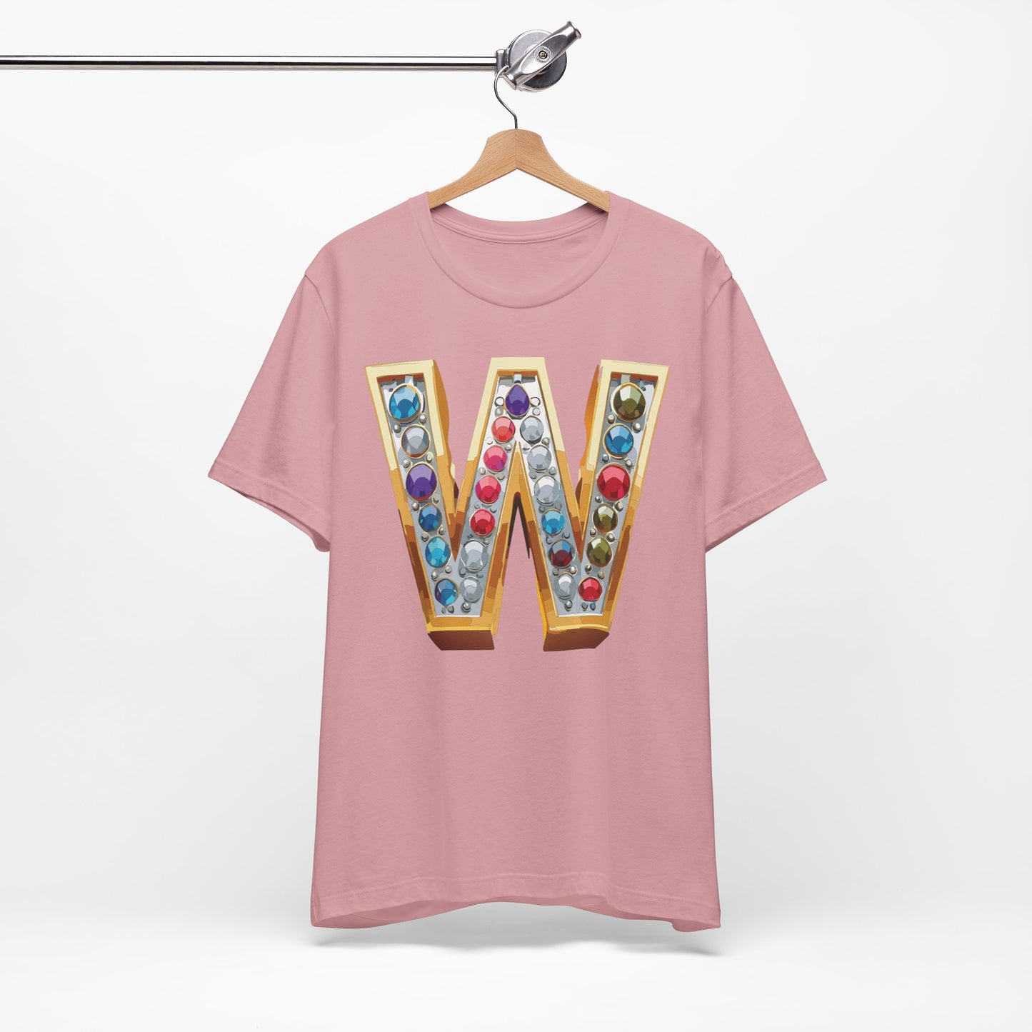 Letter Shirt, Shirt with Letters, Tee Shirt with Gold Letter, Shirt with Antique Letters