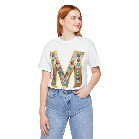 Letter Shirt, Shirt with Letters, Tee Shirt with Gold Letter, Shirt with Antique Letters