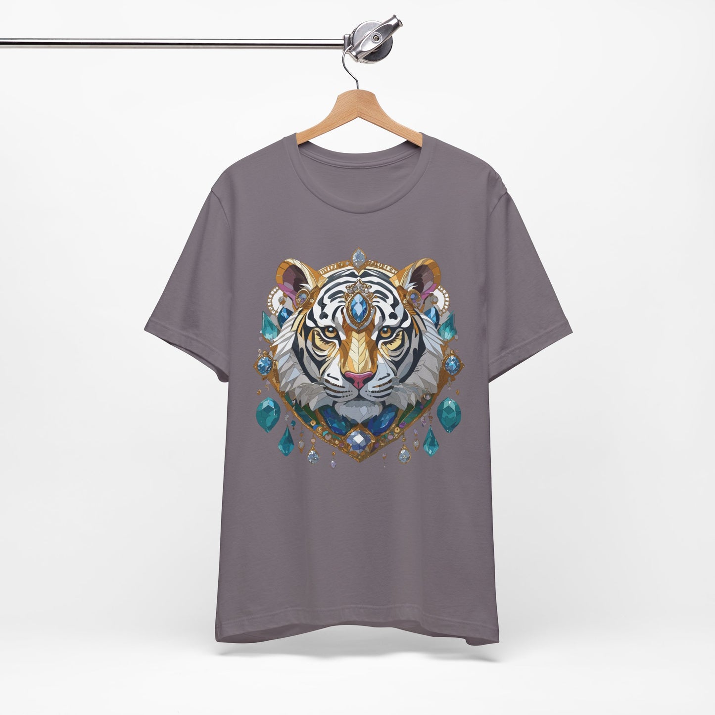 Animal Shirt, Shirt with Animal, Tee Shirt with Gold Animal Medal, Shirt with Antique Animal Medallion