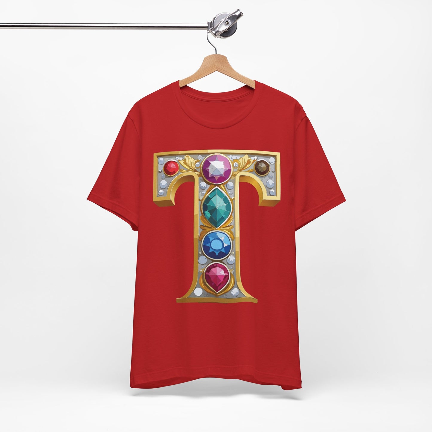 Letter Shirt, Shirt with Letters, Tee Shirt with Gold Letter, Shirt with Antique Letters