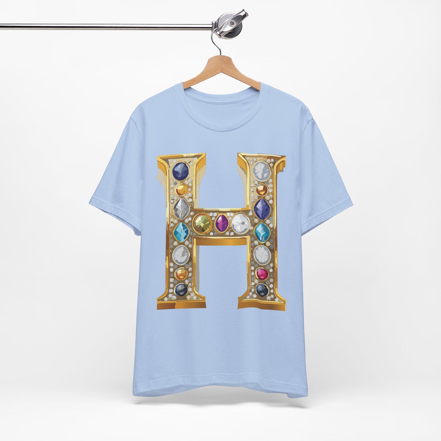 Letter Shirt, Shirt with Letters, Tee Shirt with Gold Letter, Shirt with Antique Letters