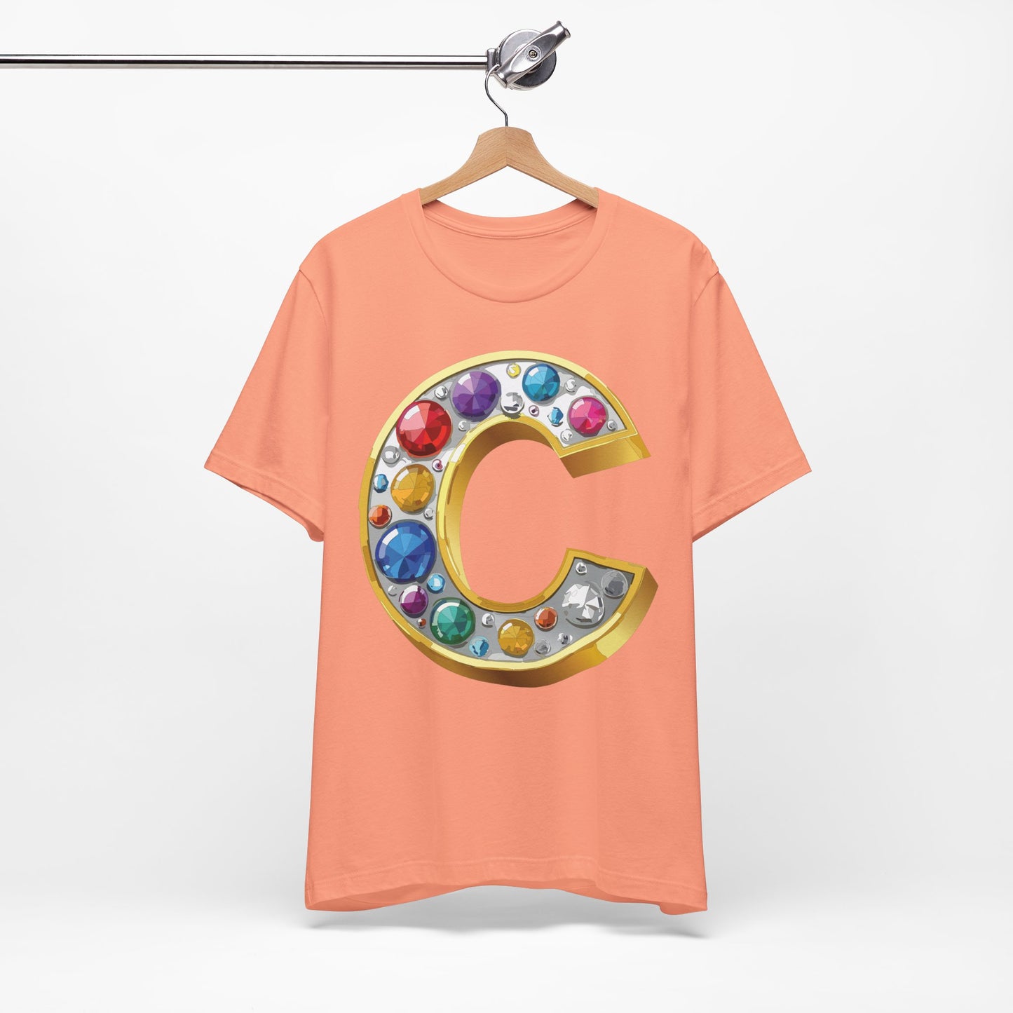 Letter Shirt, Shirt with Letters, Tee Shirt with Gold Letter, Shirt with Antique Letters