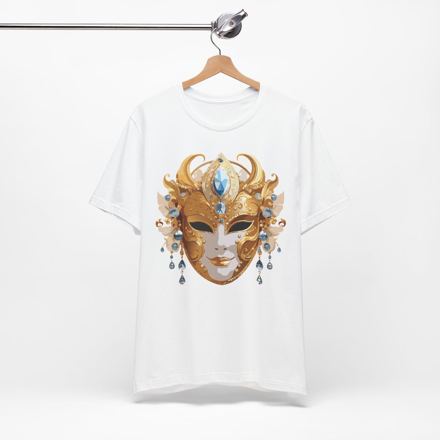 Mask Shirt, Shirt with Mask, Tee Shirt with Gold Face