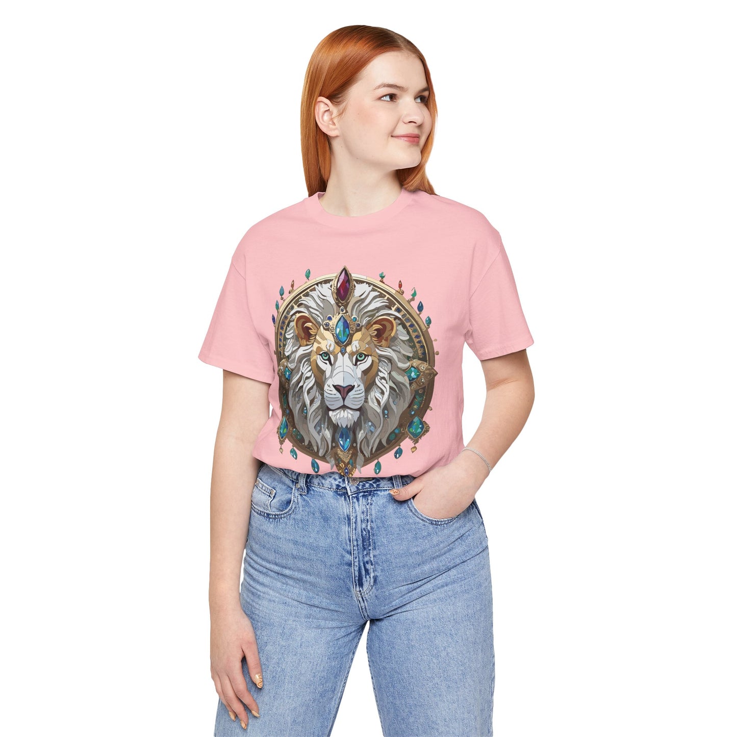 Animal Shirt, Shirt with Animal, Tee Shirt with Gold Animal Medal, Shirt with Antique Animal Medallion