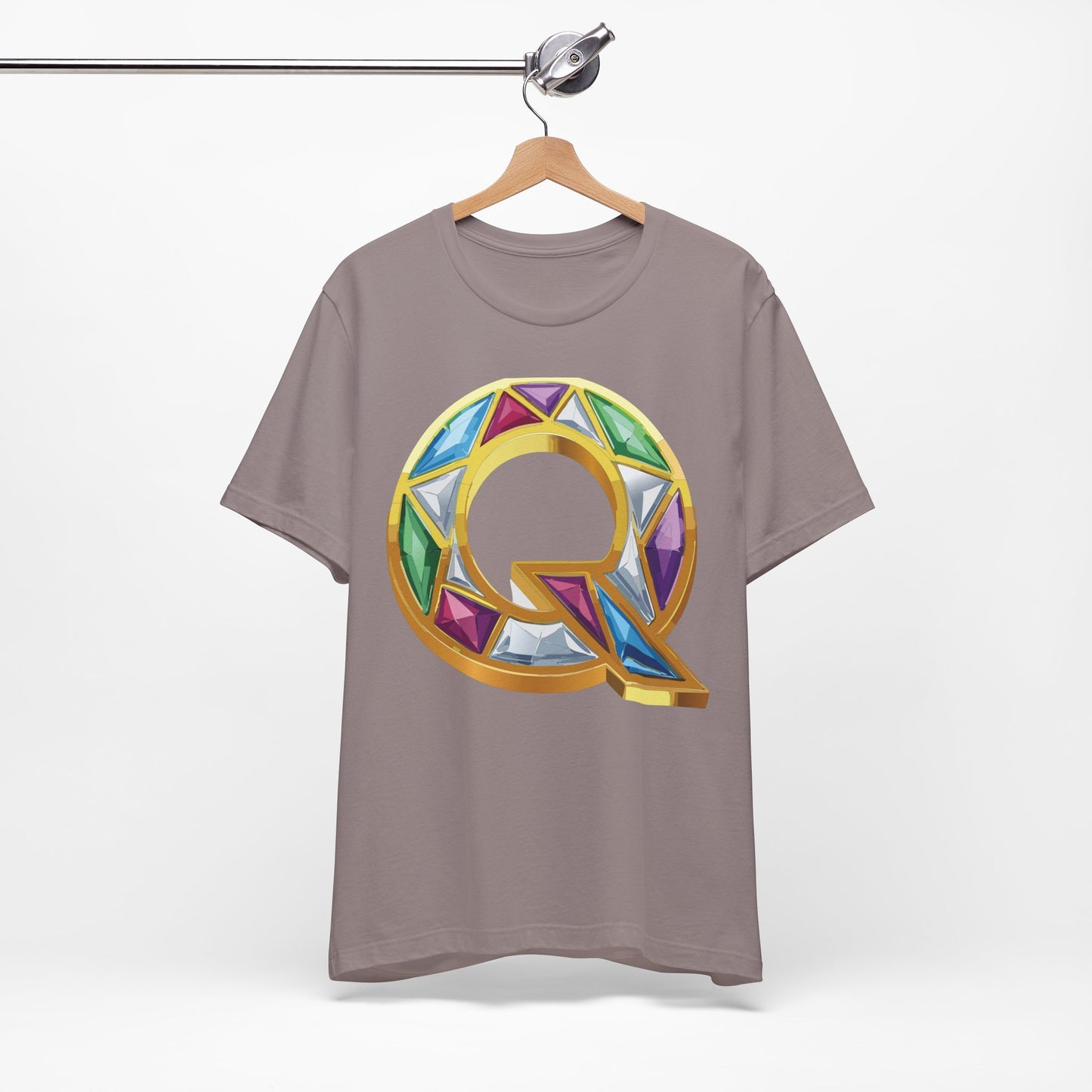 Letter Shirt, Shirt with Letters, Tee Shirt with Gold Letter, Shirt with Antique Letters