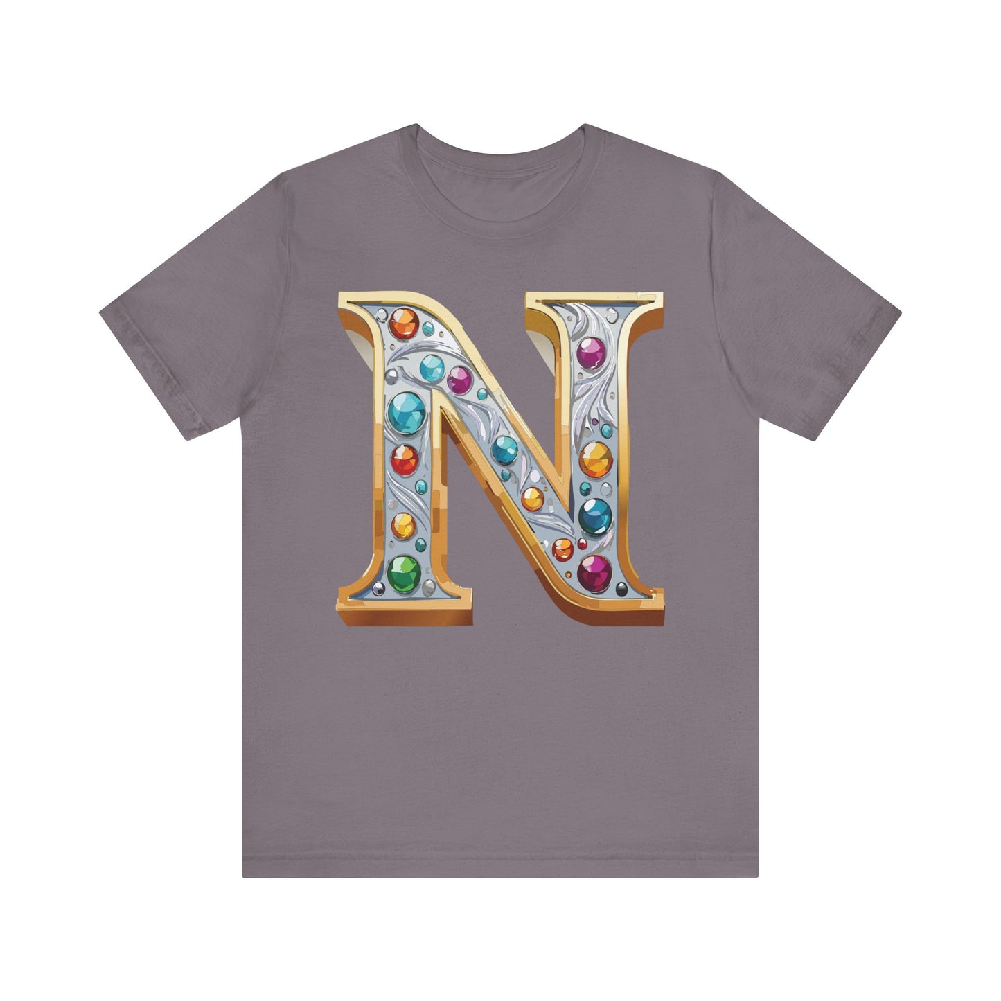 Letter Shirt, Shirt with Letters, Tee Shirt with Gold Letter, Shirt with Antique Letters