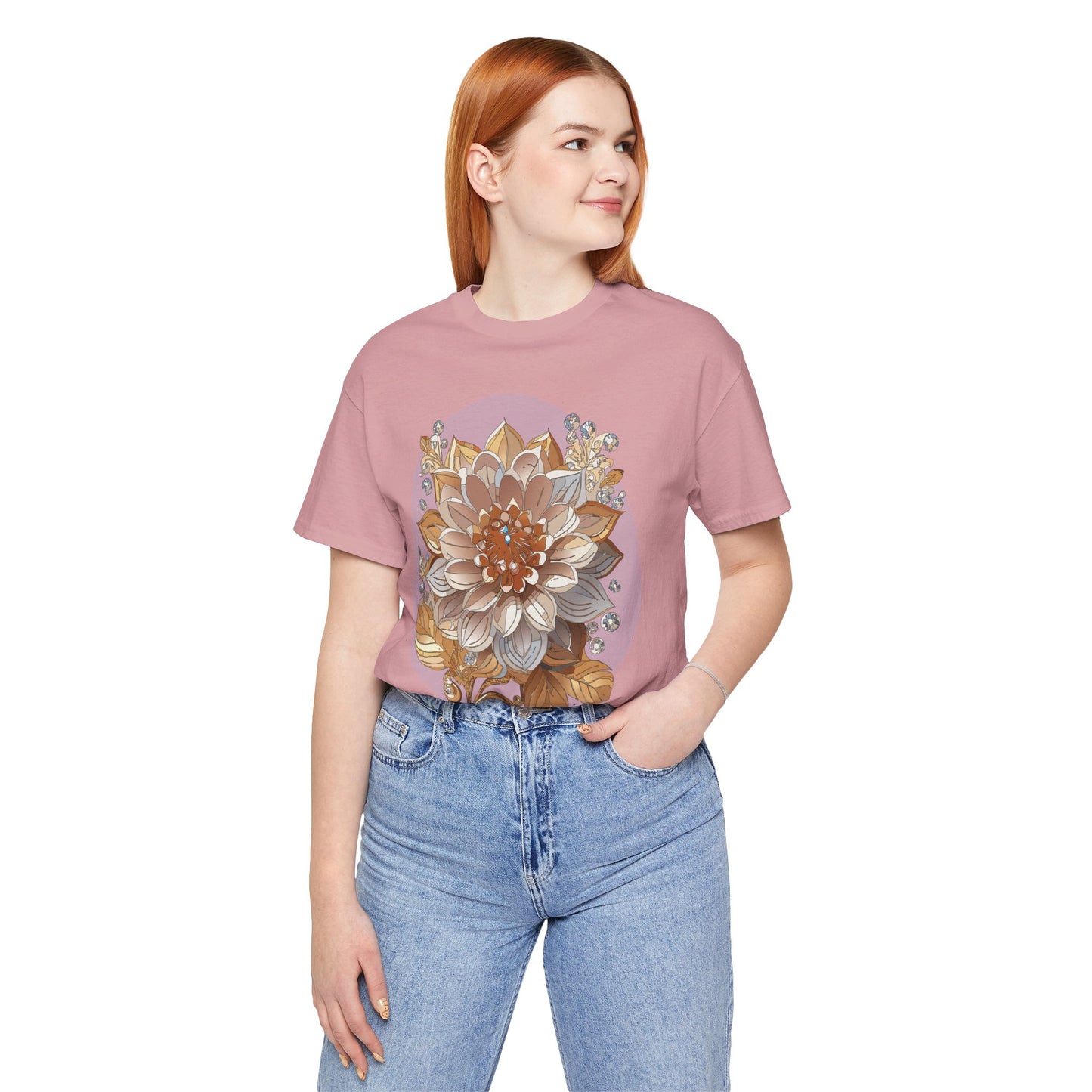 Floral Shirt, Flower Shirt, Tee Shirt with Antique Flower
