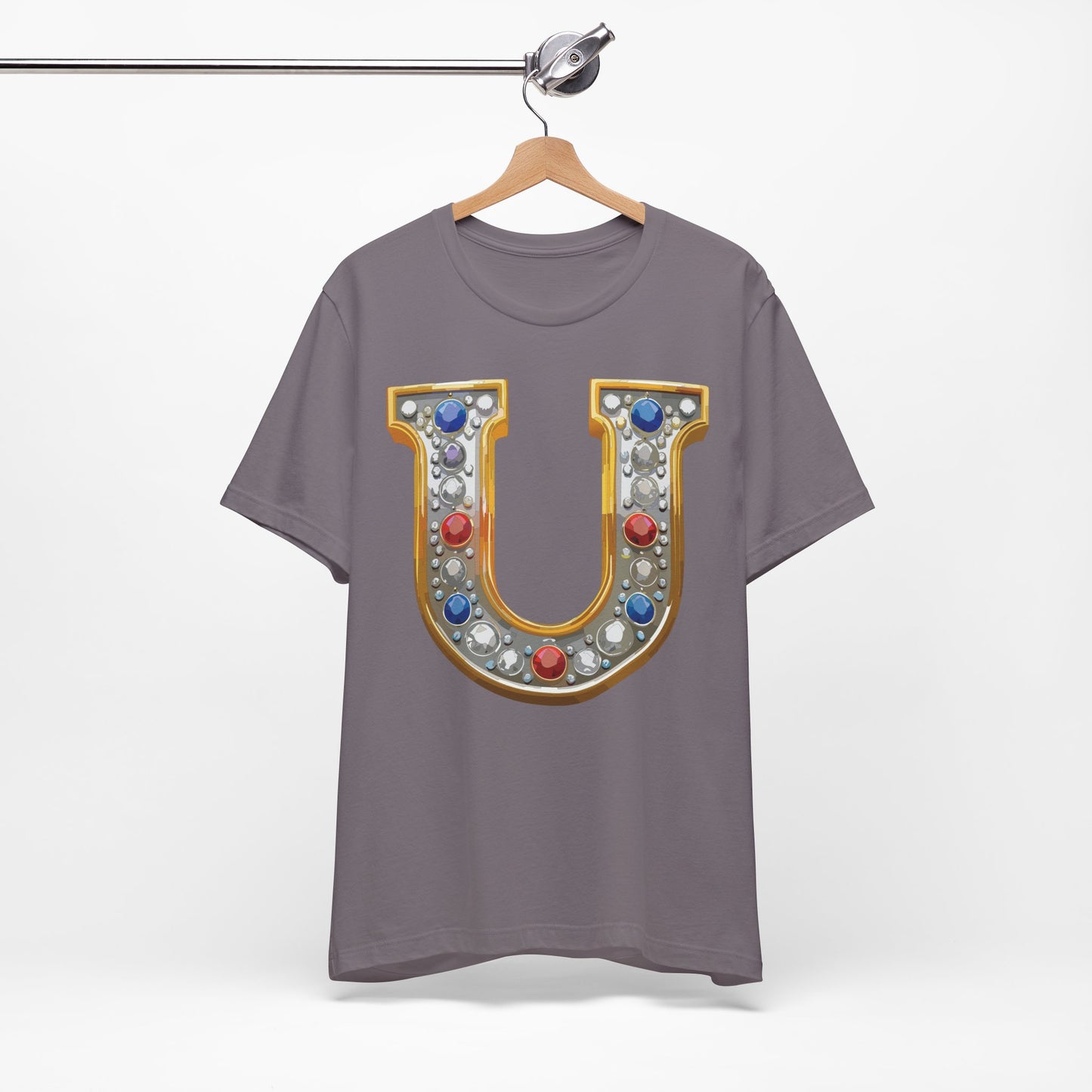 Letter Shirt, Shirt with Letters, Tee Shirt with Gold Letter, Shirt with Antique Letters