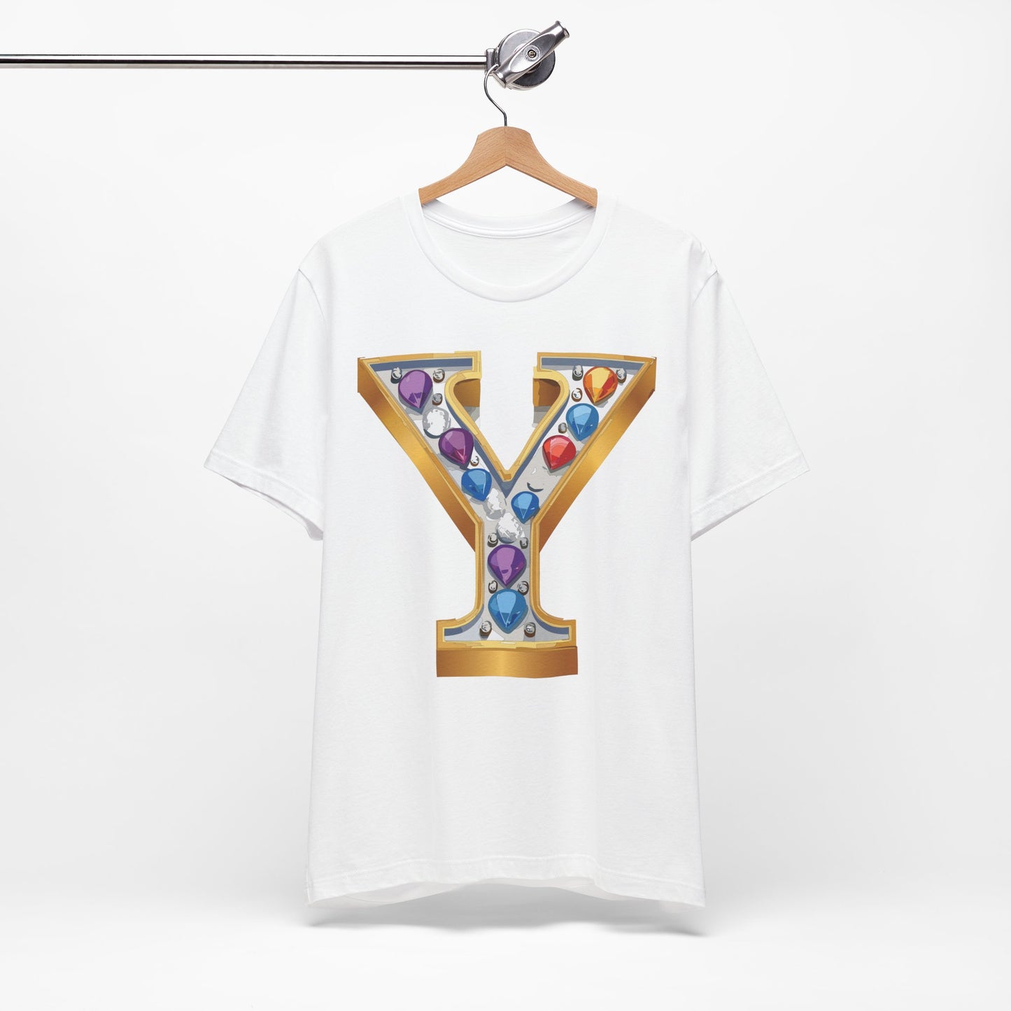 Letter Shirt, Shirt with Letters, Tee Shirt with Gold Letter, Shirt with Antique Letters