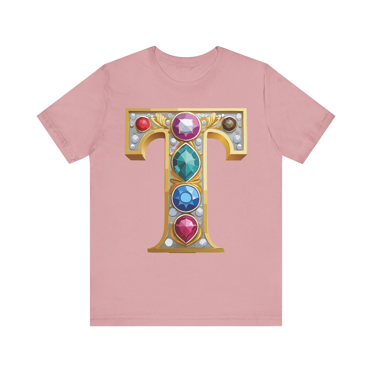 Letter Shirt, Shirt with Letters, Tee Shirt with Gold Letter, Shirt with Antique Letters