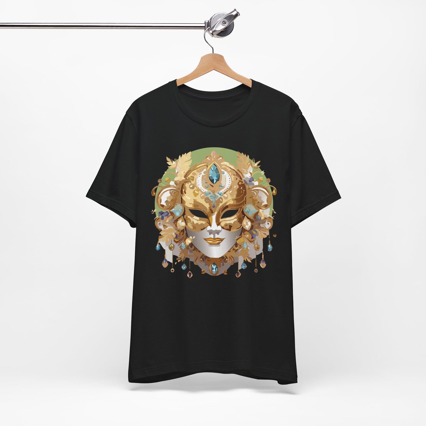 Mask Shirt, Shirt with Mask, Tee Shirt with Gold Face