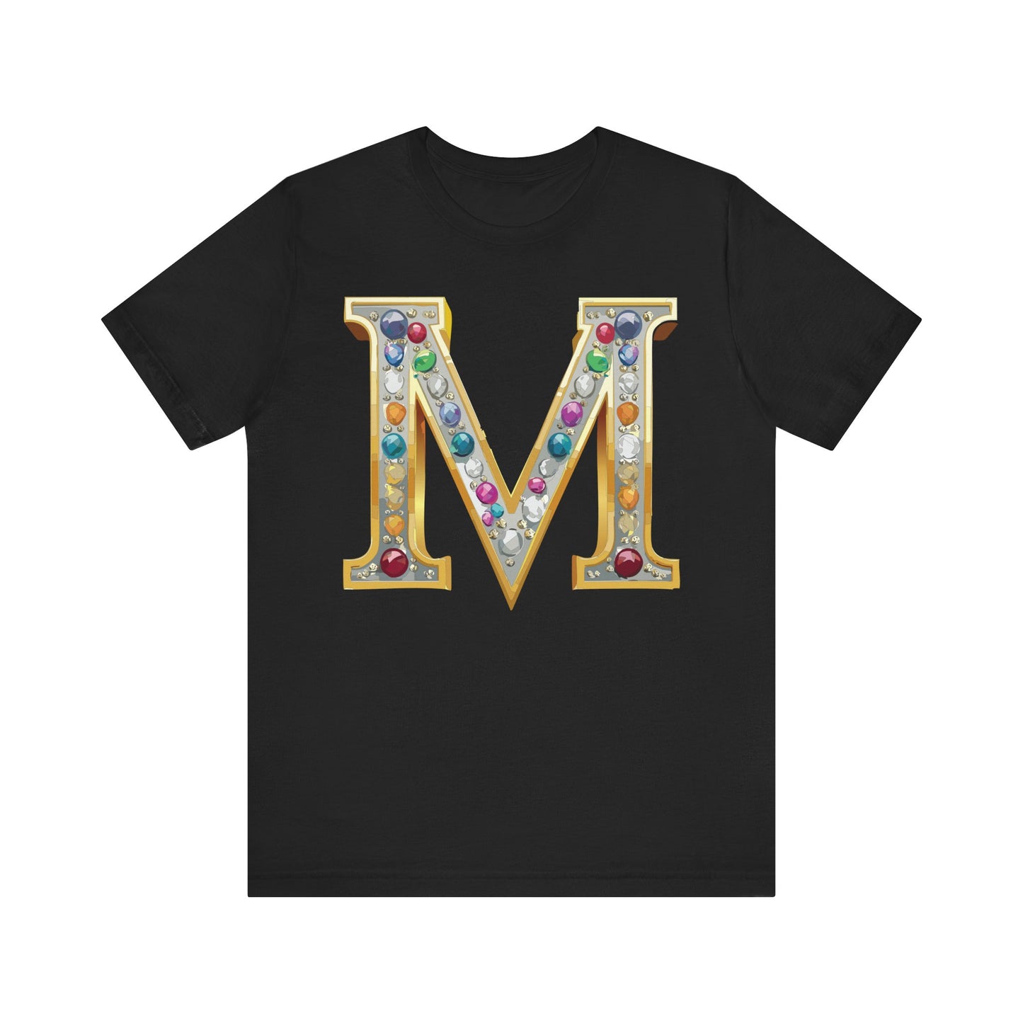 Letter Shirt, Shirt with Letters, Tee Shirt with Gold Letter, Shirt with Antique Letters
