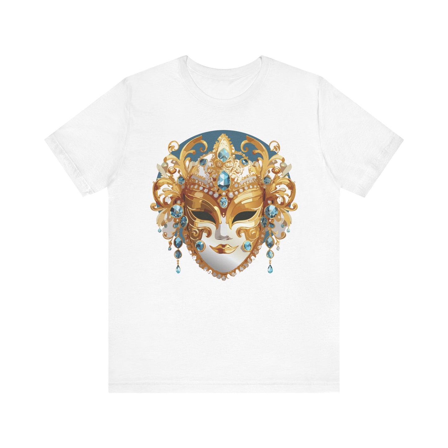 Mask Shirt, Shirt with Mask, Tee Shirt with Gold Face