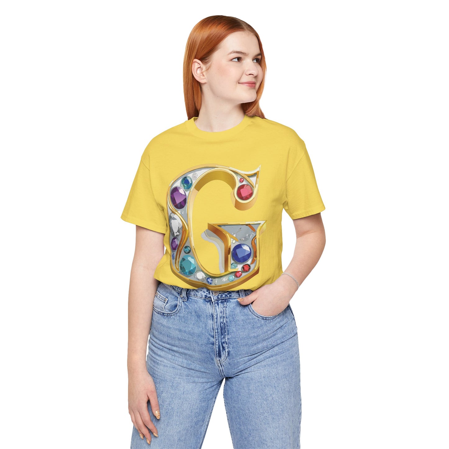 Letter Shirt, Shirt with Letters, Tee Shirt with Gold Letter, Shirt with Antique Letters