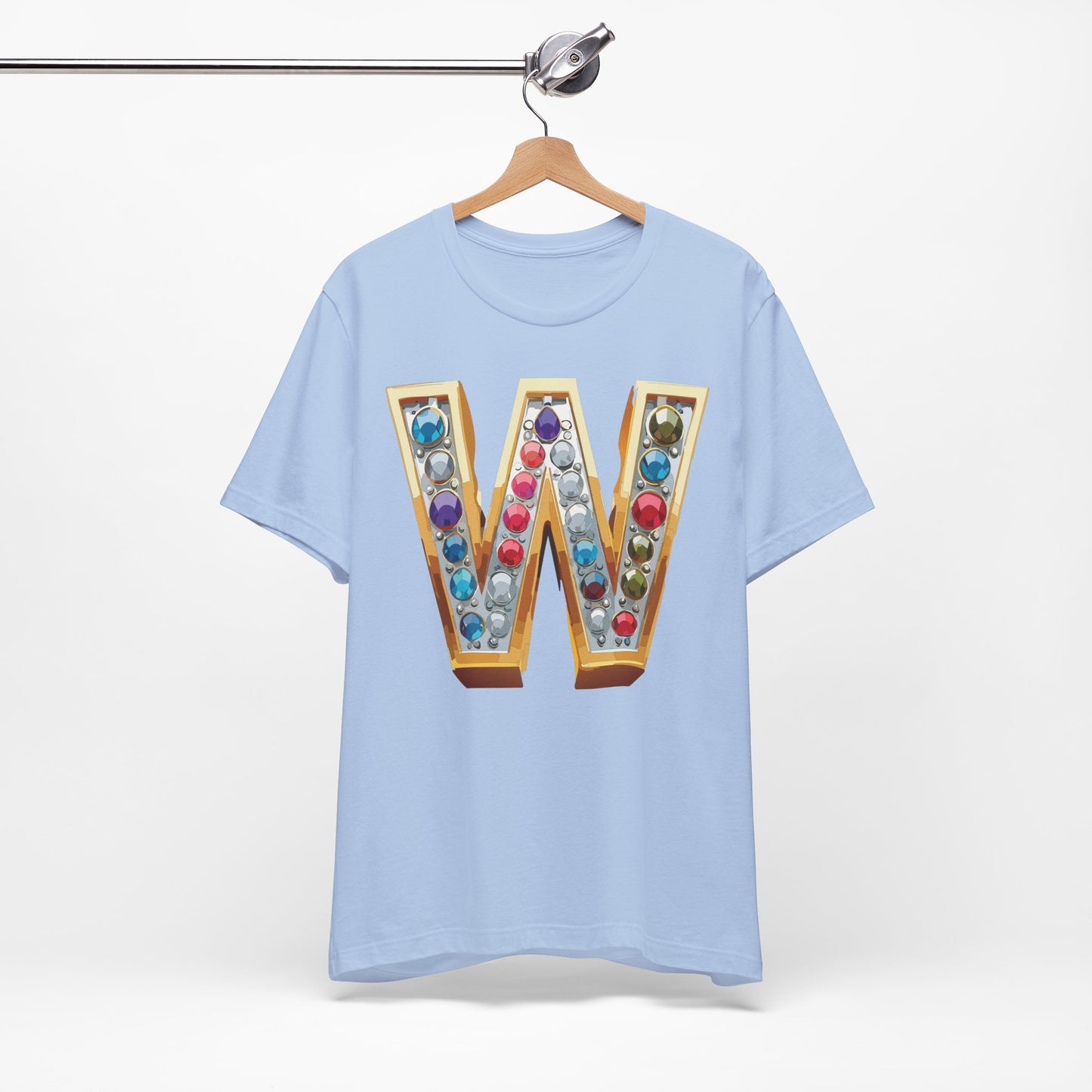 Letter Shirt, Shirt with Letters, Tee Shirt with Gold Letter, Shirt with Antique Letters