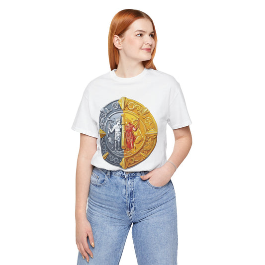 Coin Shirt, Shirt with Coin, Tee Shirt with Gold Coin, Shirt with Antique Coin