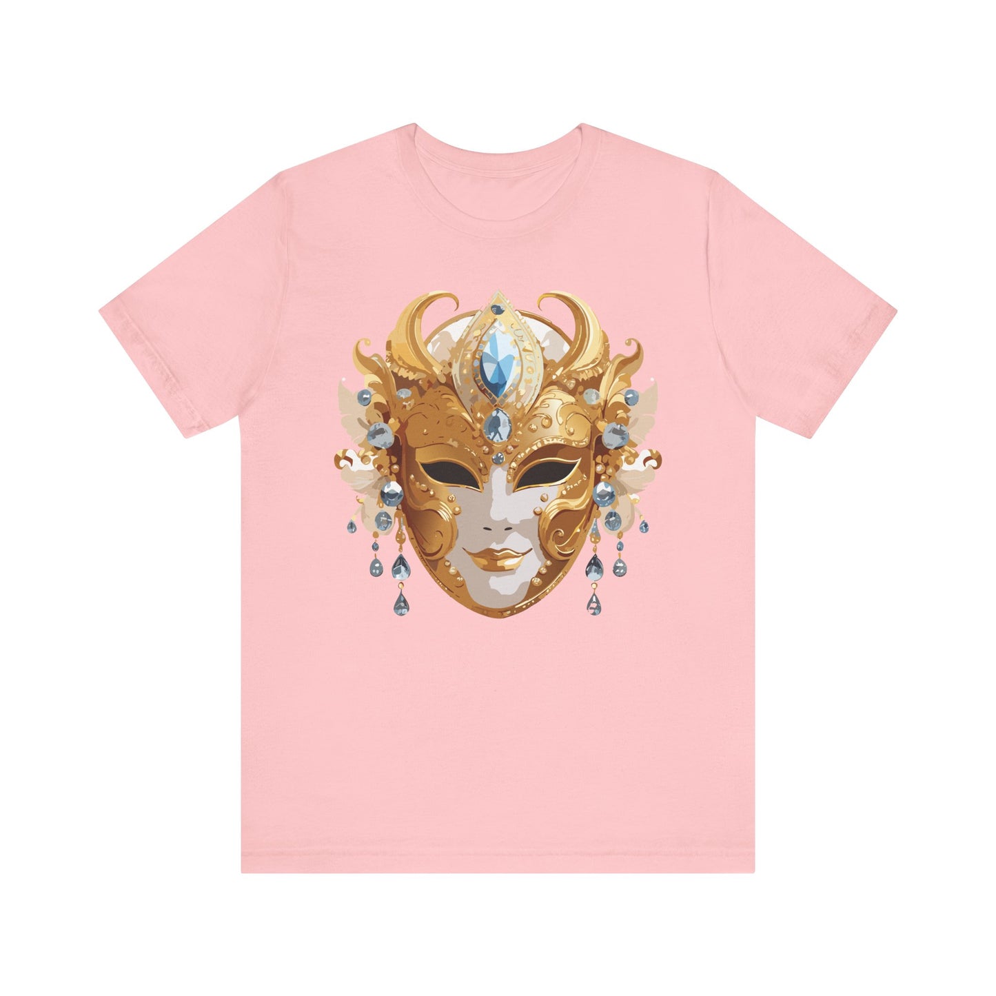Mask Shirt, Shirt with Mask, Tee Shirt with Gold Face