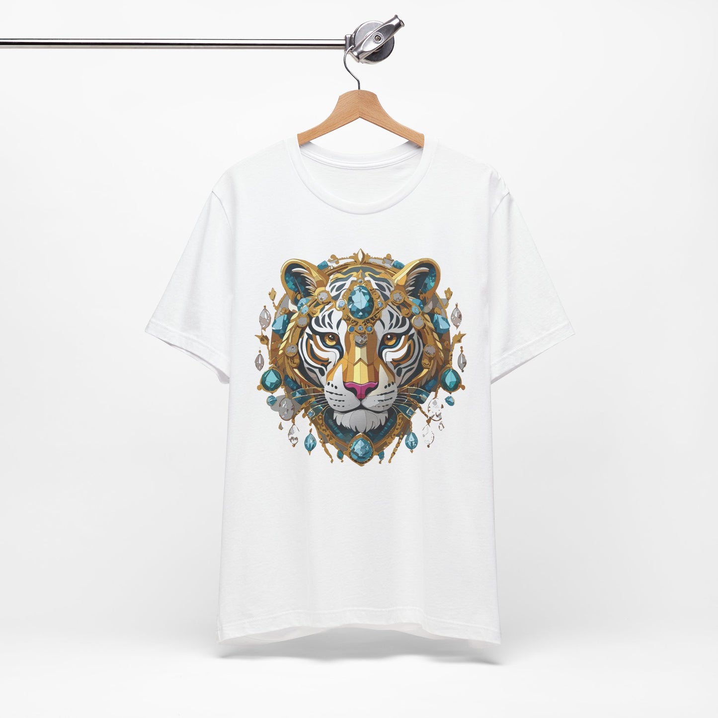 Animal Shirt, Shirt with Animal, Tee Shirt with Gold Animal Medal, Shirt with Antique Animal Medallion