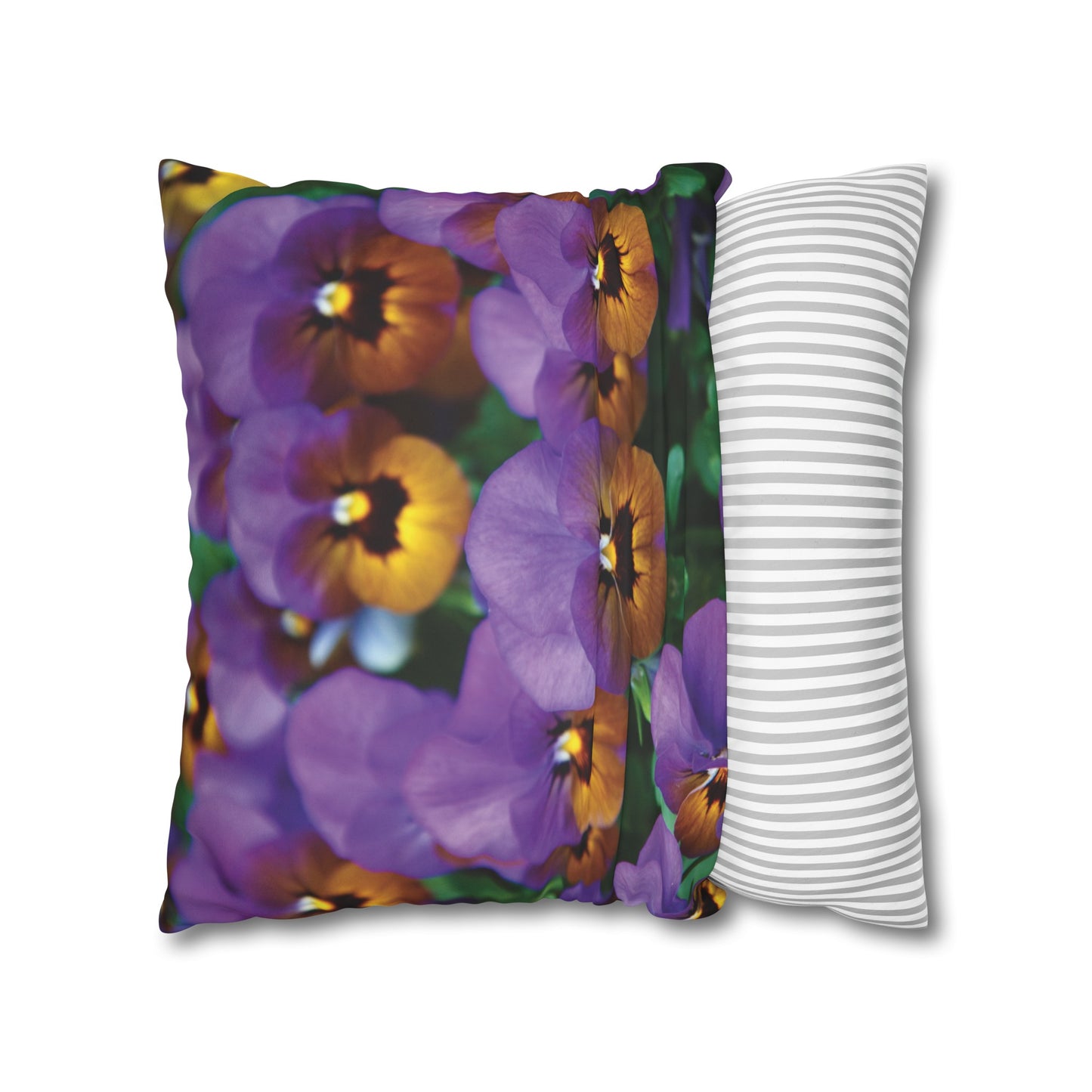 Floral Faux Suede Square Pillowcase