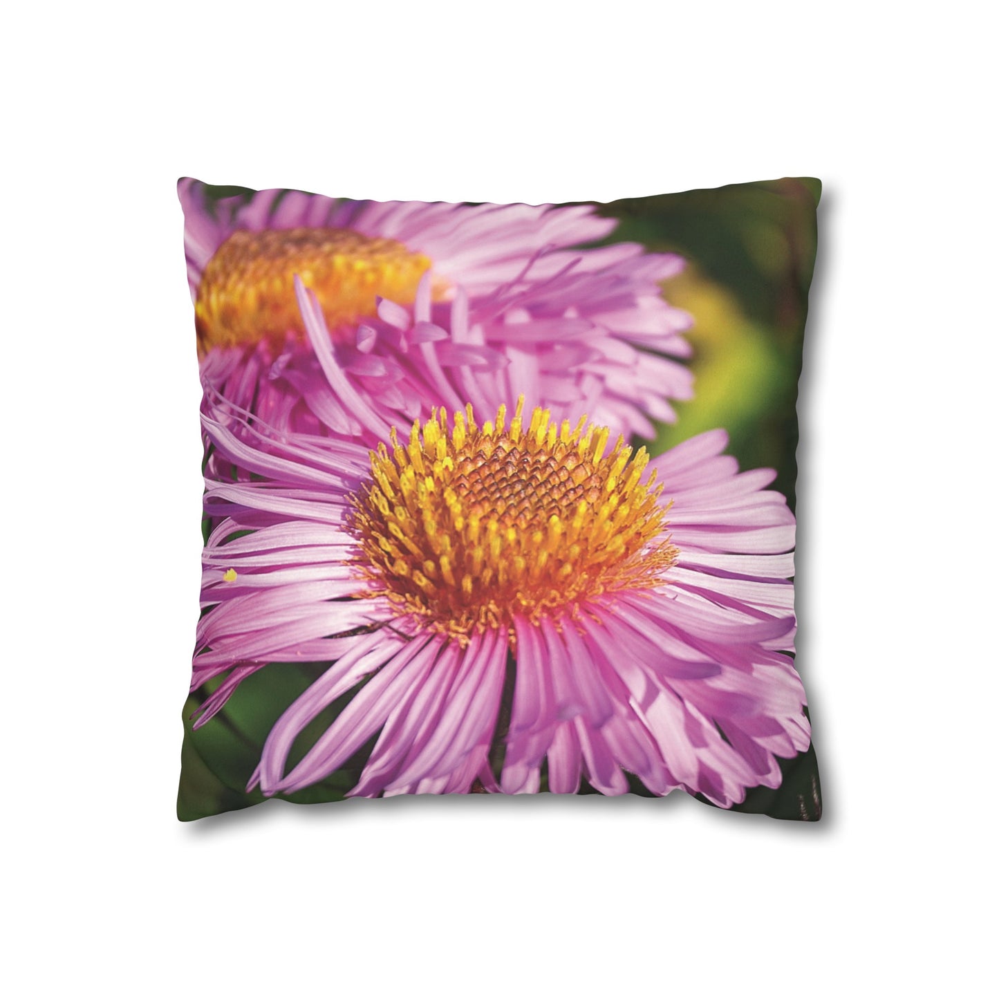 Floral Faux Suede Square Pillowcase