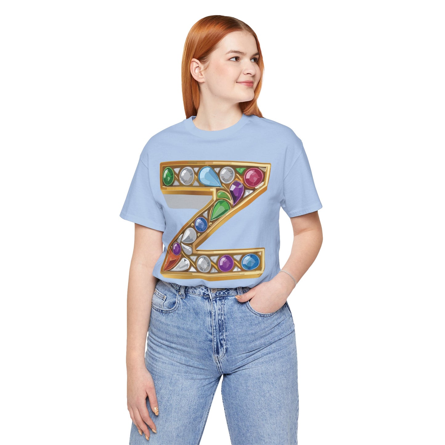 Letter Shirt, Shirt with Letters, Tee Shirt with Gold Letter, Shirt with Antique Letters