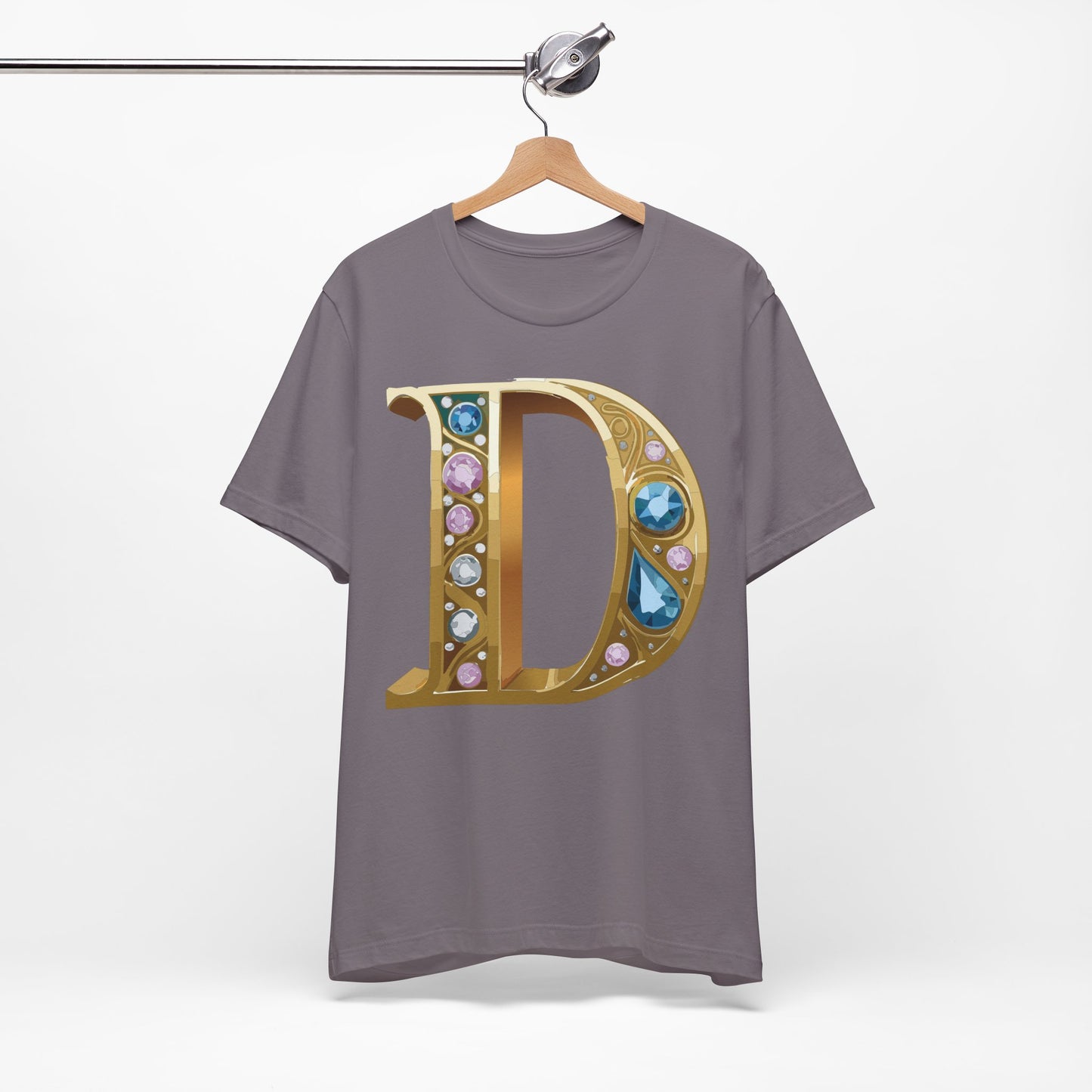Letter Shirt, Shirt with Letters, Tee Shirt with Gold Letter, Shirt with Antique Letters