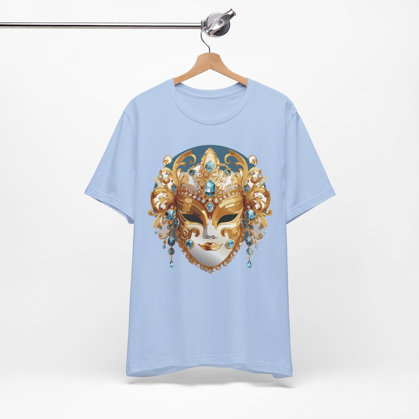 Mask Shirt, Shirt with Mask, Tee Shirt with Gold Face