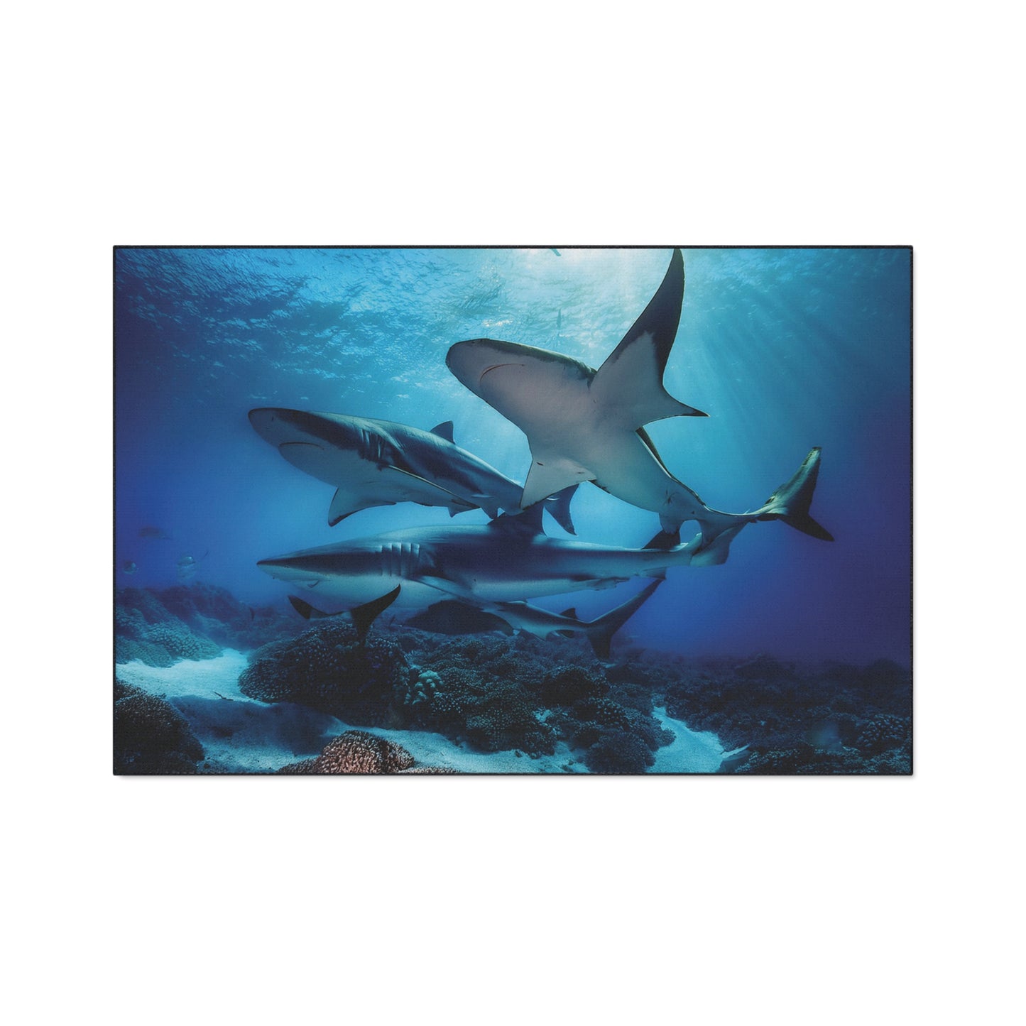 Heavy Duty Floor Mat - Deep Ocean - sharks