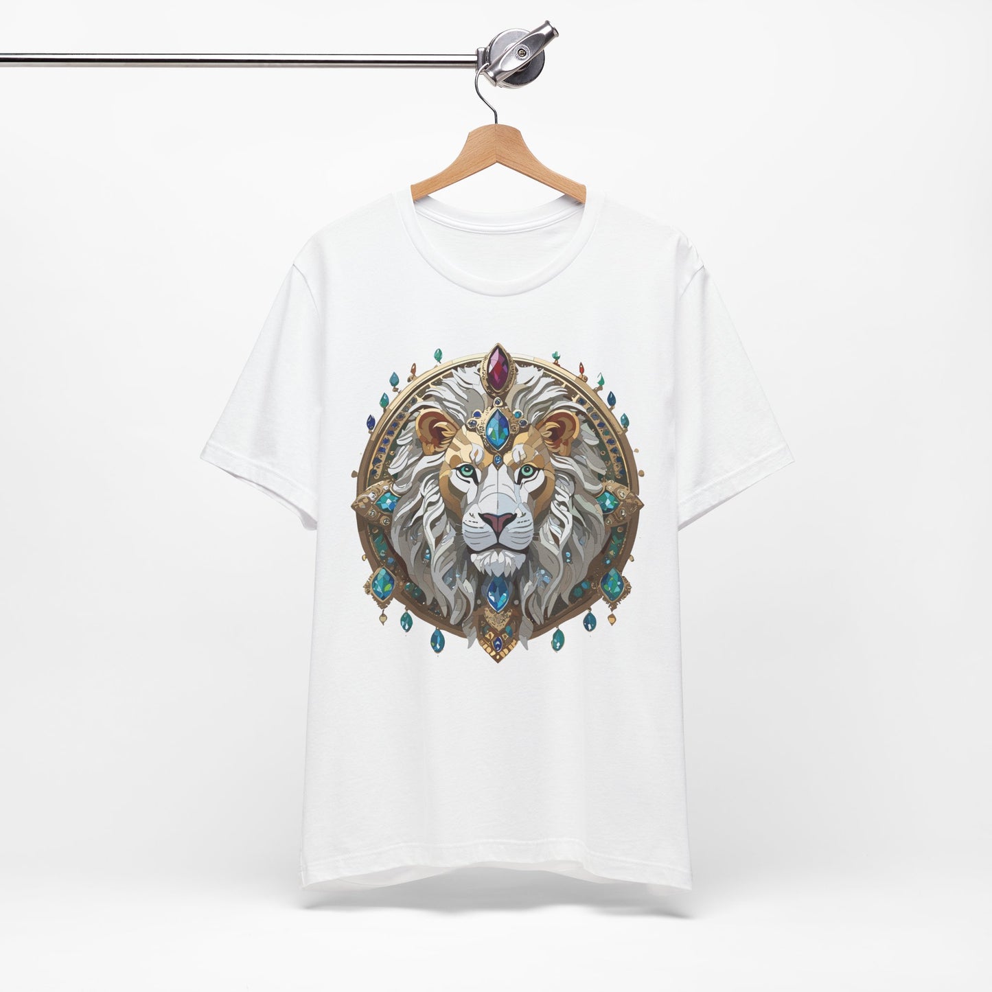 Animal Shirt, Shirt with Animal, Tee Shirt with Gold Animal Medal, Shirt with Antique Animal Medallion
