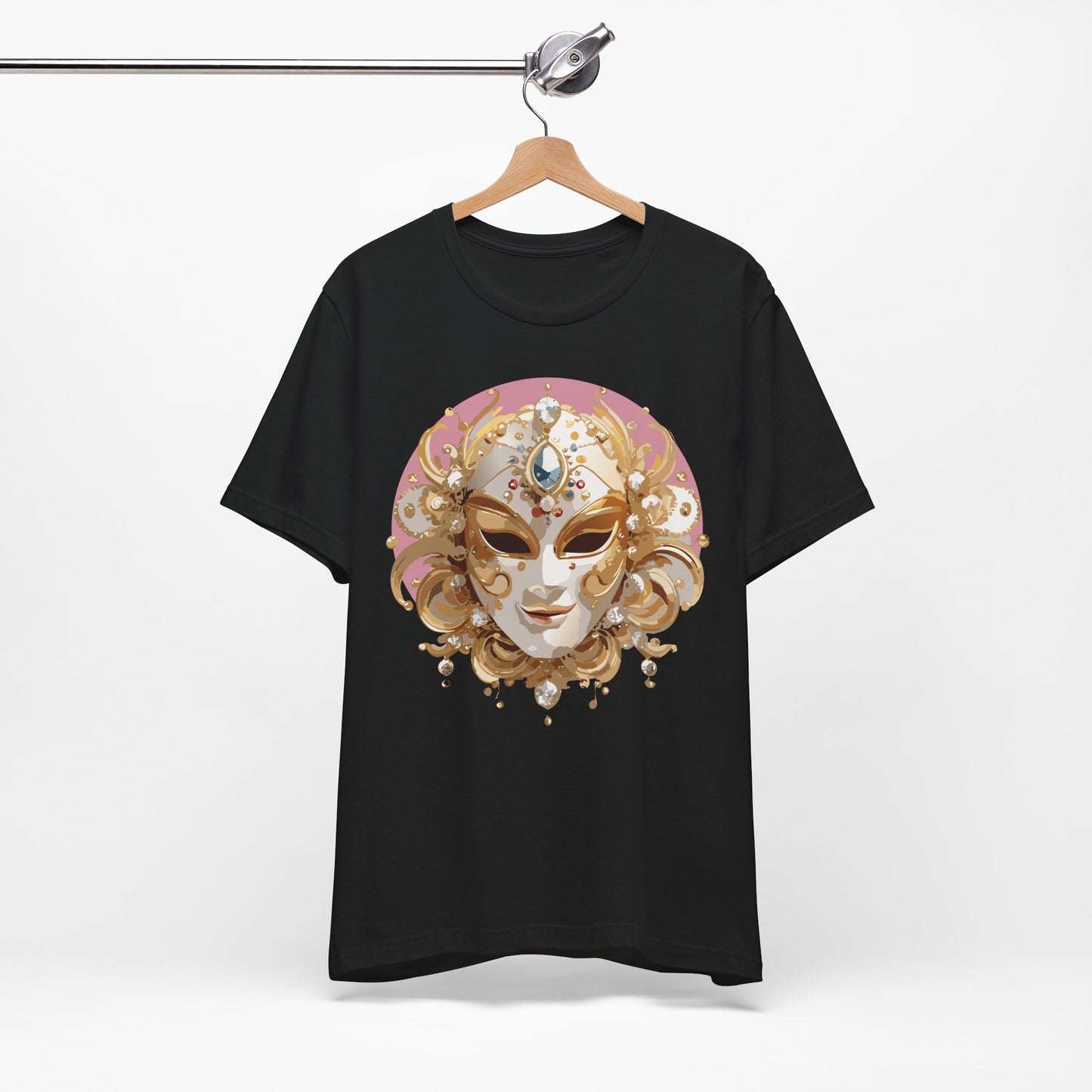 Mask Shirt, Shirt with Mask, Tee Shirt with Gold Face