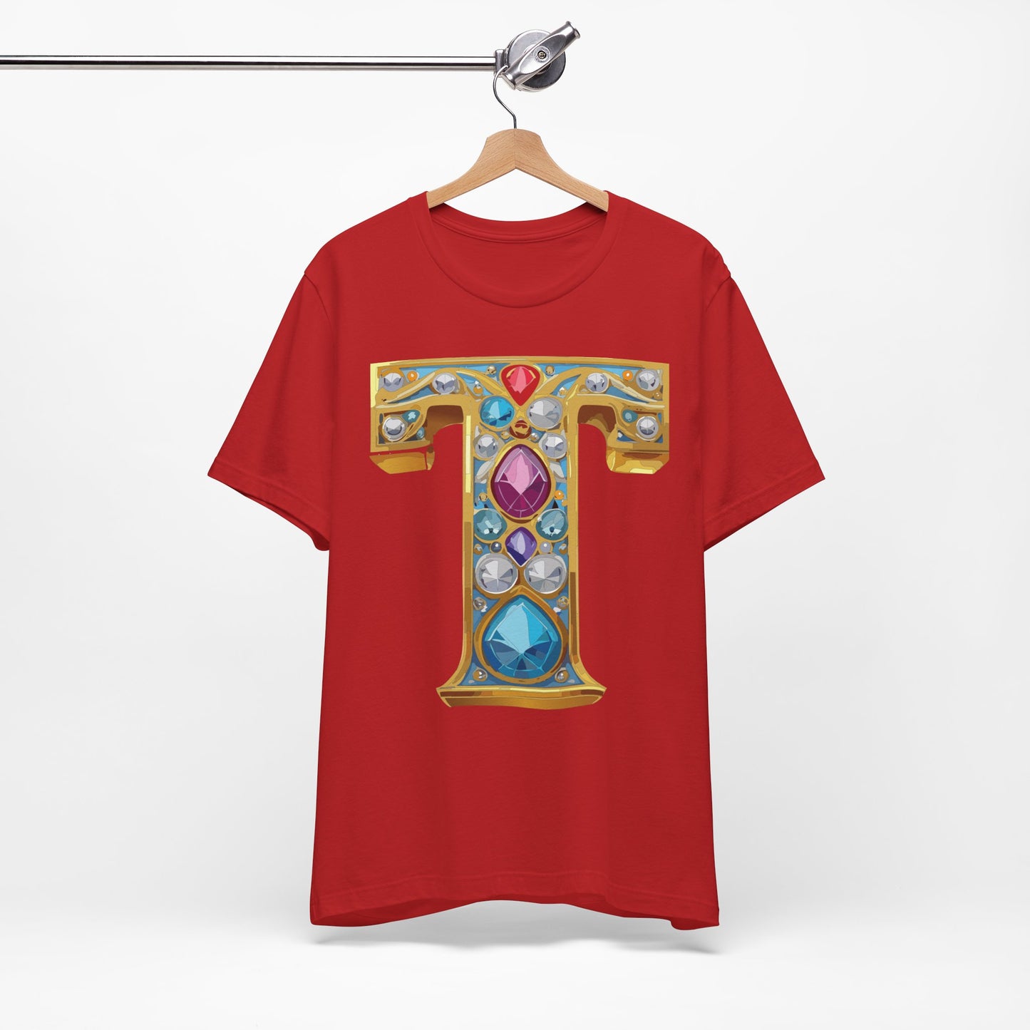Letter Shirt, Shirt with Letters, Tee Shirt with Gold Letter, Shirt with Antique Letters