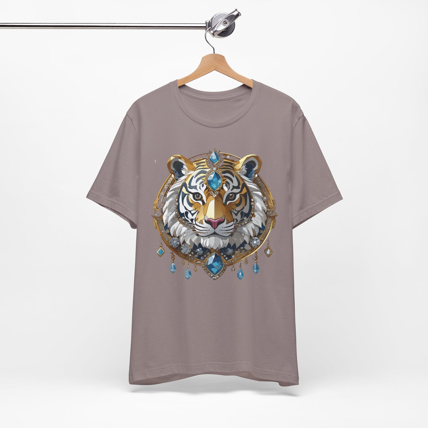 Animal Shirt, Shirt with Animal, Tee Shirt with Gold Animal Medal, Shirt with Antique Animal Medallion