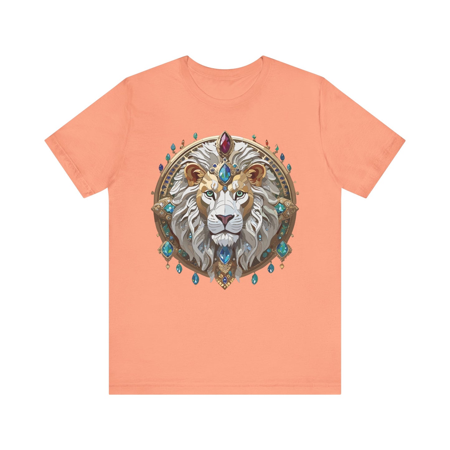 Animal Shirt, Shirt with Animal, Tee Shirt with Gold Animal Medal, Shirt with Antique Animal Medallion