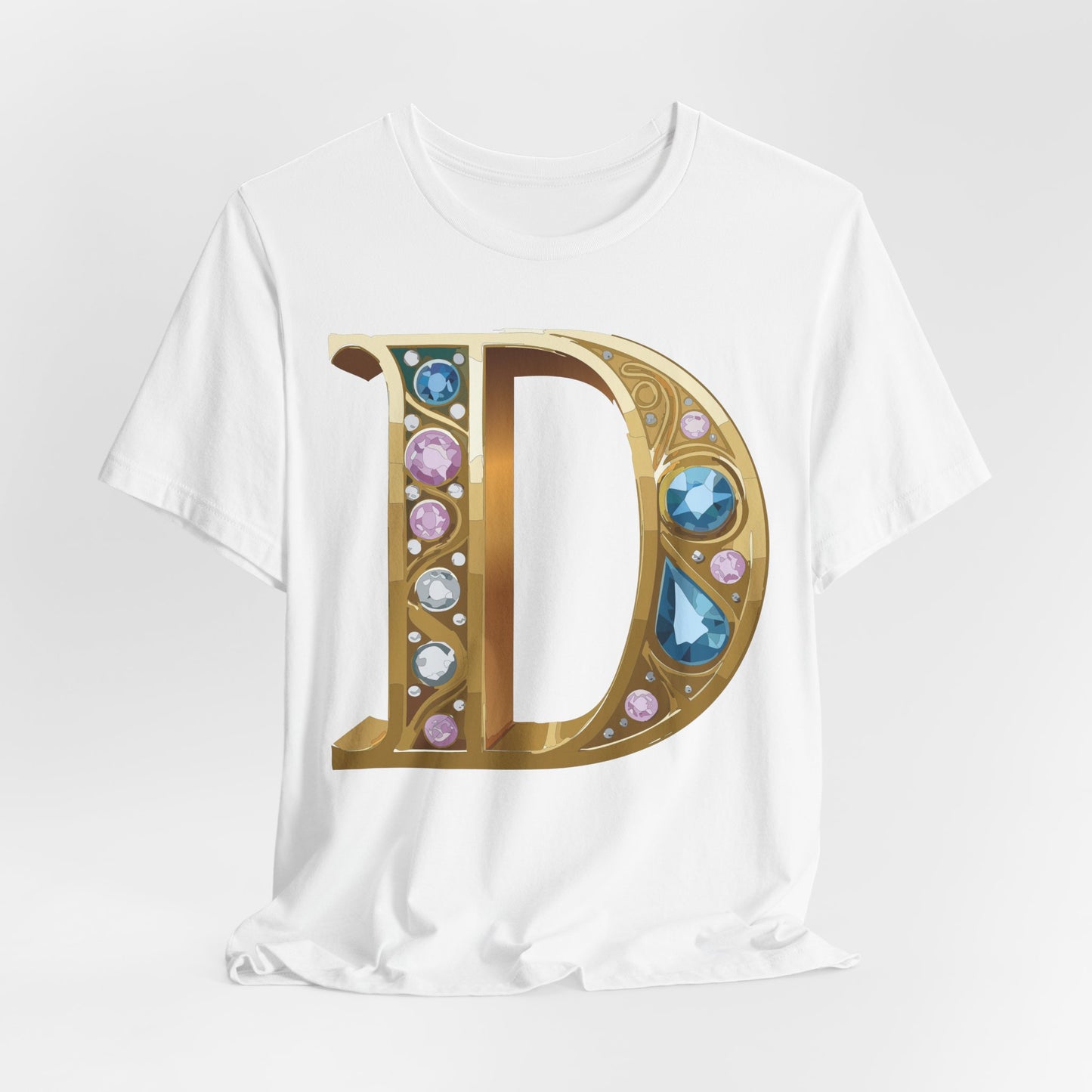 Letter Shirt, Shirt with Letters, Tee Shirt with Gold Letter, Shirt with Antique Letters