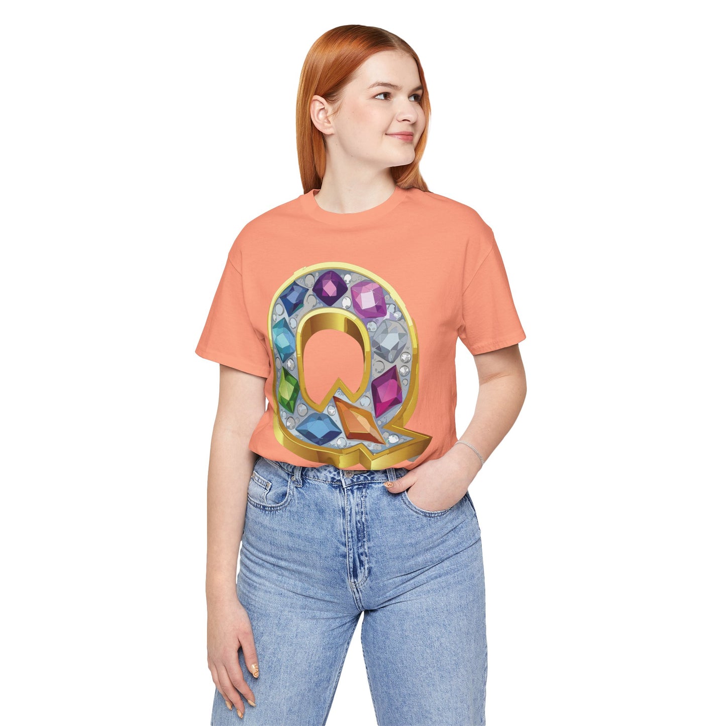Letter Shirt, Shirt with Letters, Tee Shirt with Gold Letter, Shirt with Antique Letters