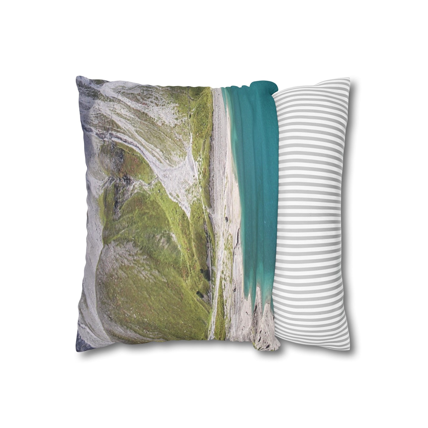 Faux Suede Square Pillowcase with Landscape