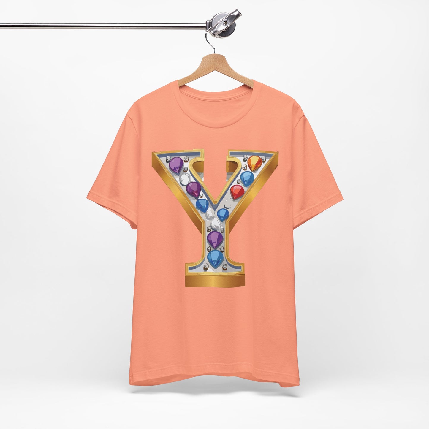 Letter Shirt, Shirt with Letters, Tee Shirt with Gold Letter, Shirt with Antique Letters