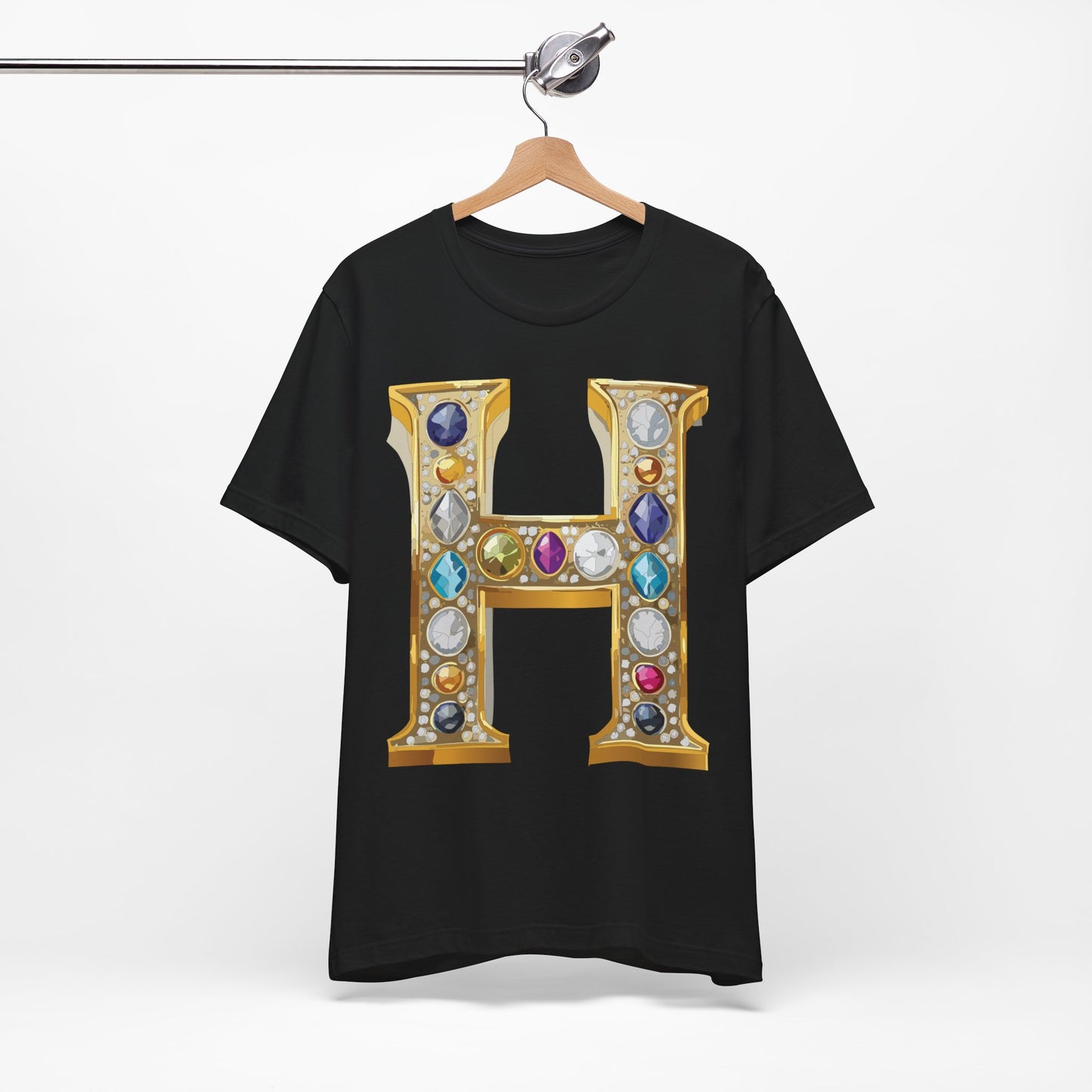 Letter Shirt, Shirt with Letters, Tee Shirt with Gold Letter, Shirt with Antique Letters