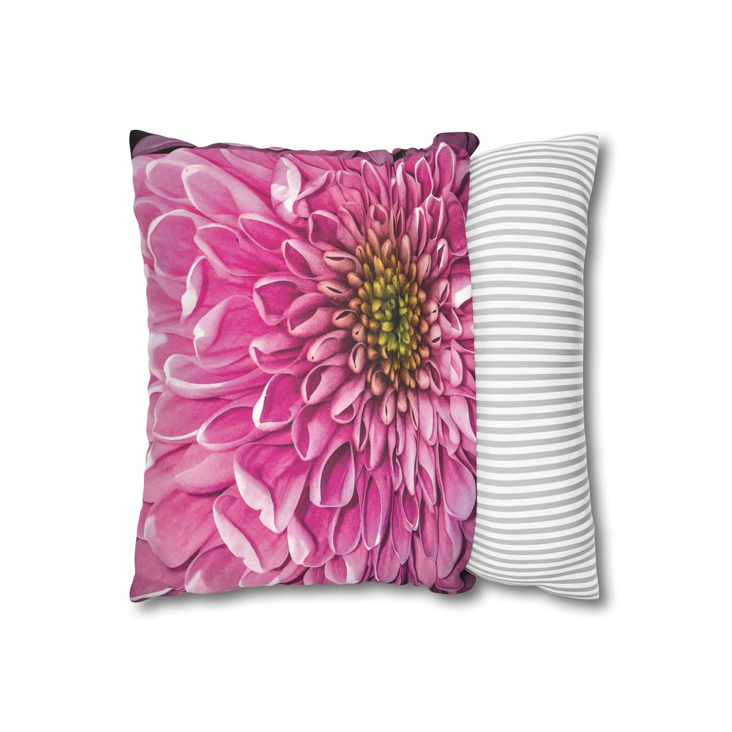 Floral Faux Suede Square Pillowcase