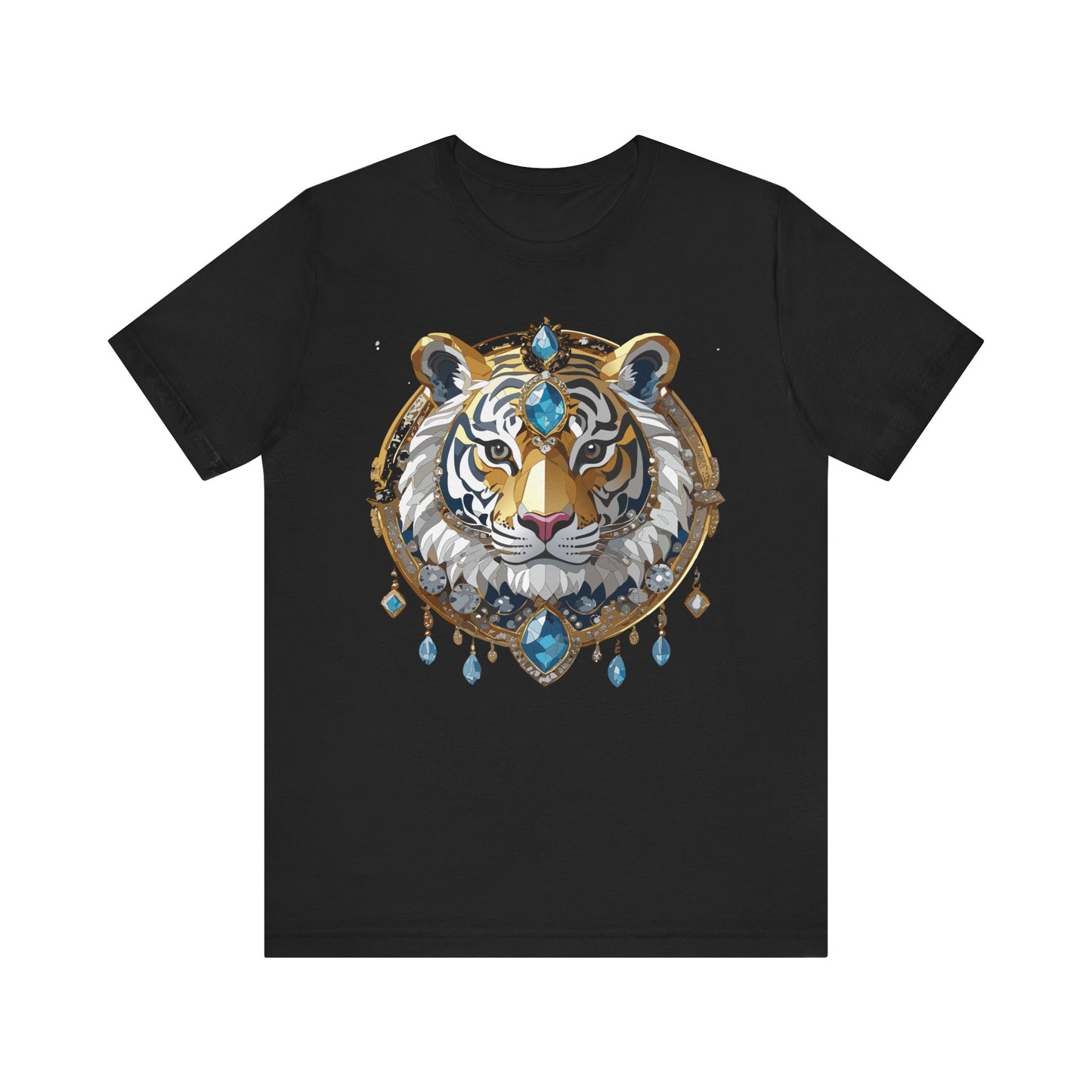 Animal Shirt, Shirt with Animal, Tee Shirt with Gold Animal Medal, Shirt with Antique Animal Medallion