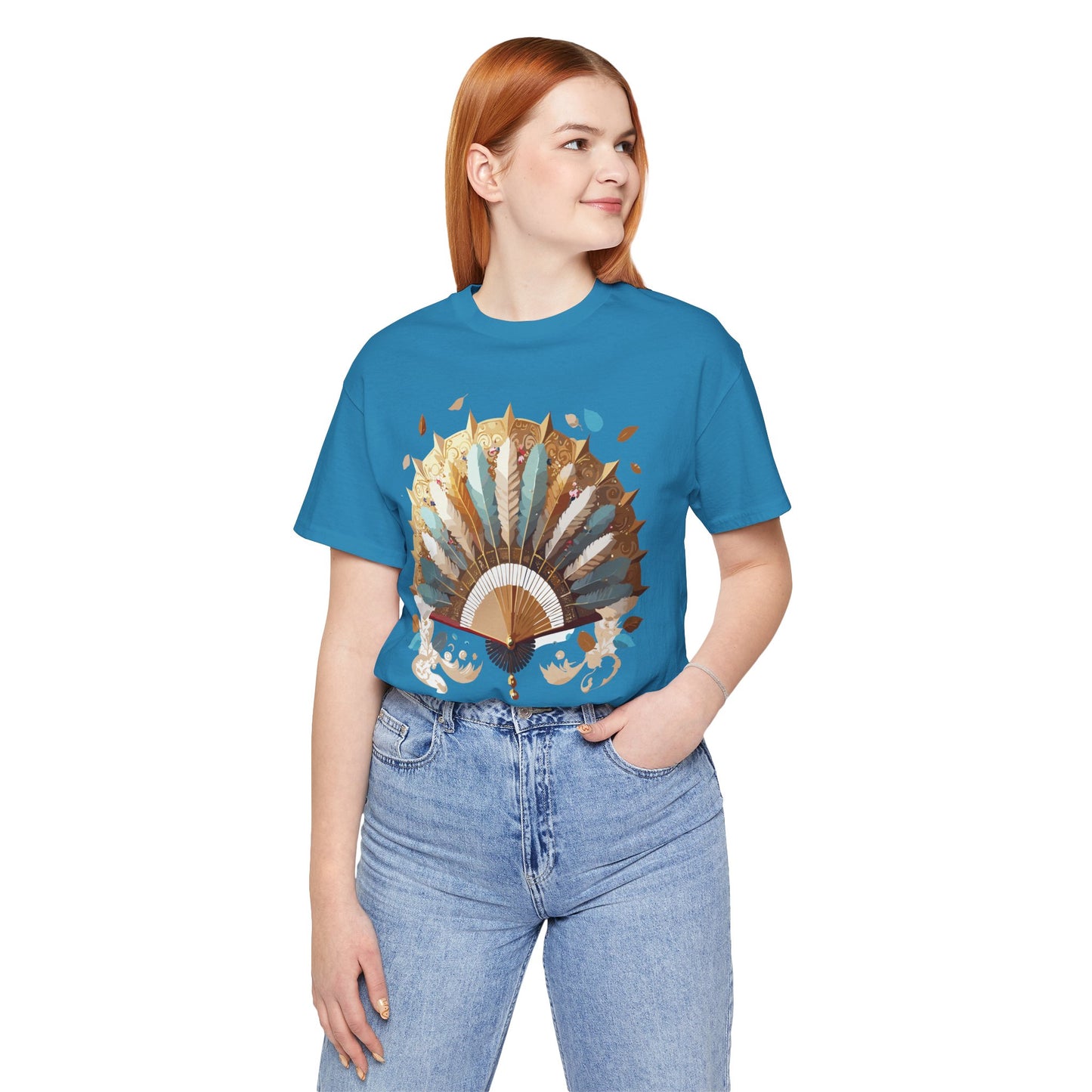 Fan shirt, Shirt with Fan, Tee Shirt with Gold Blower