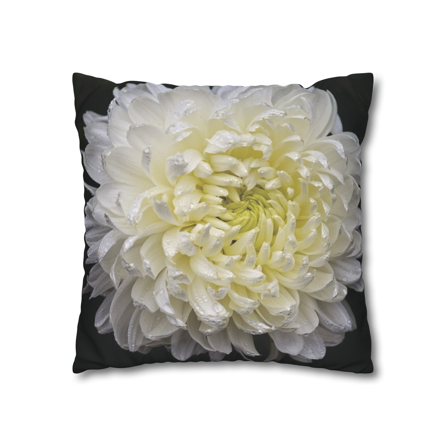 Floral Faux Suede Square Pillowcase