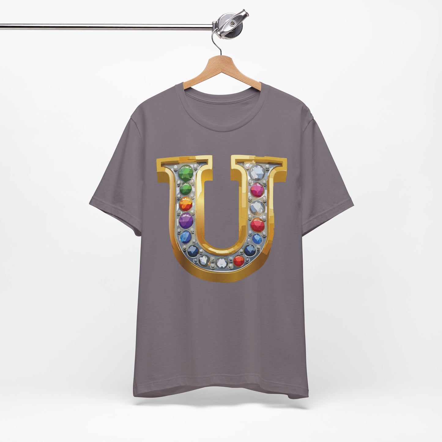 Letter Shirt, Shirt with Letters, Tee Shirt with Gold Letter, Shirt with Antique Letters